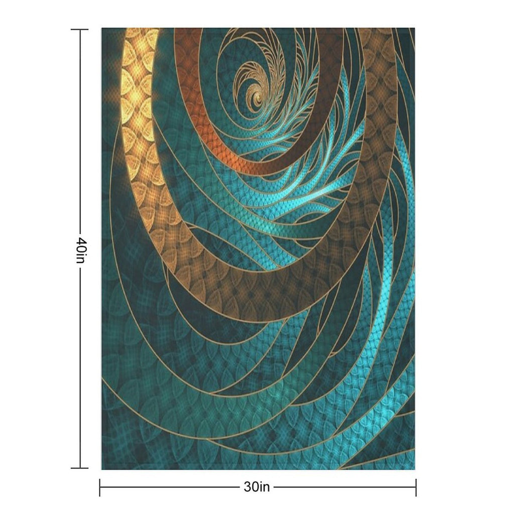 Beautiful Corded Leather Turquoise Fractal Bangles Travel-friendly Throw Blanket