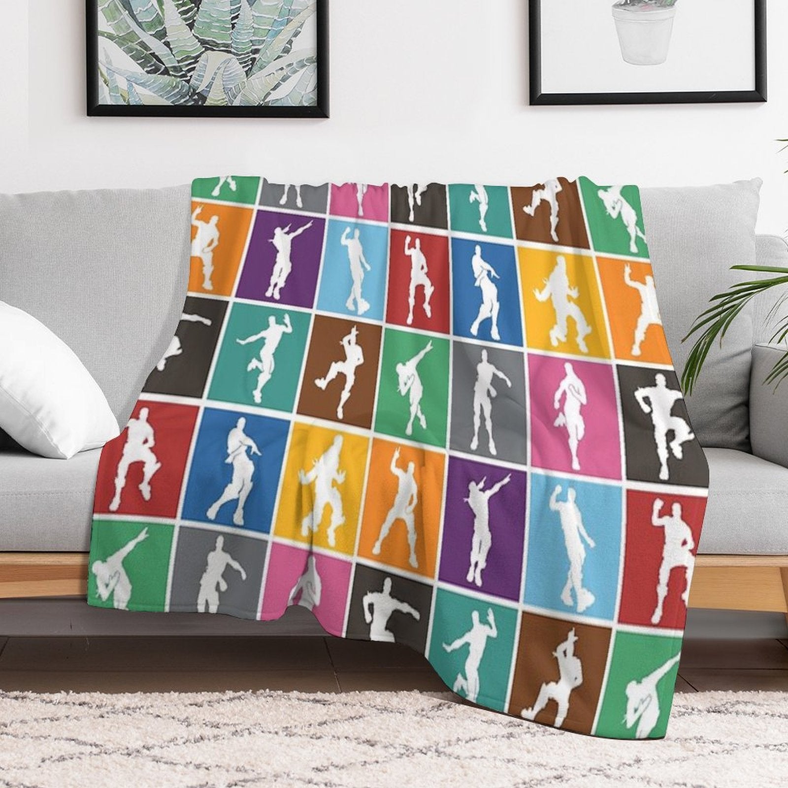 Battle Royale Victory Dance Rainbow Lattice Funny Eco-conscious Throw Blanket