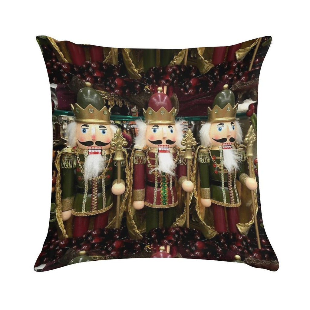 Christmas Nutcracker Trio Soft Hidden Zipper Throw Pillow