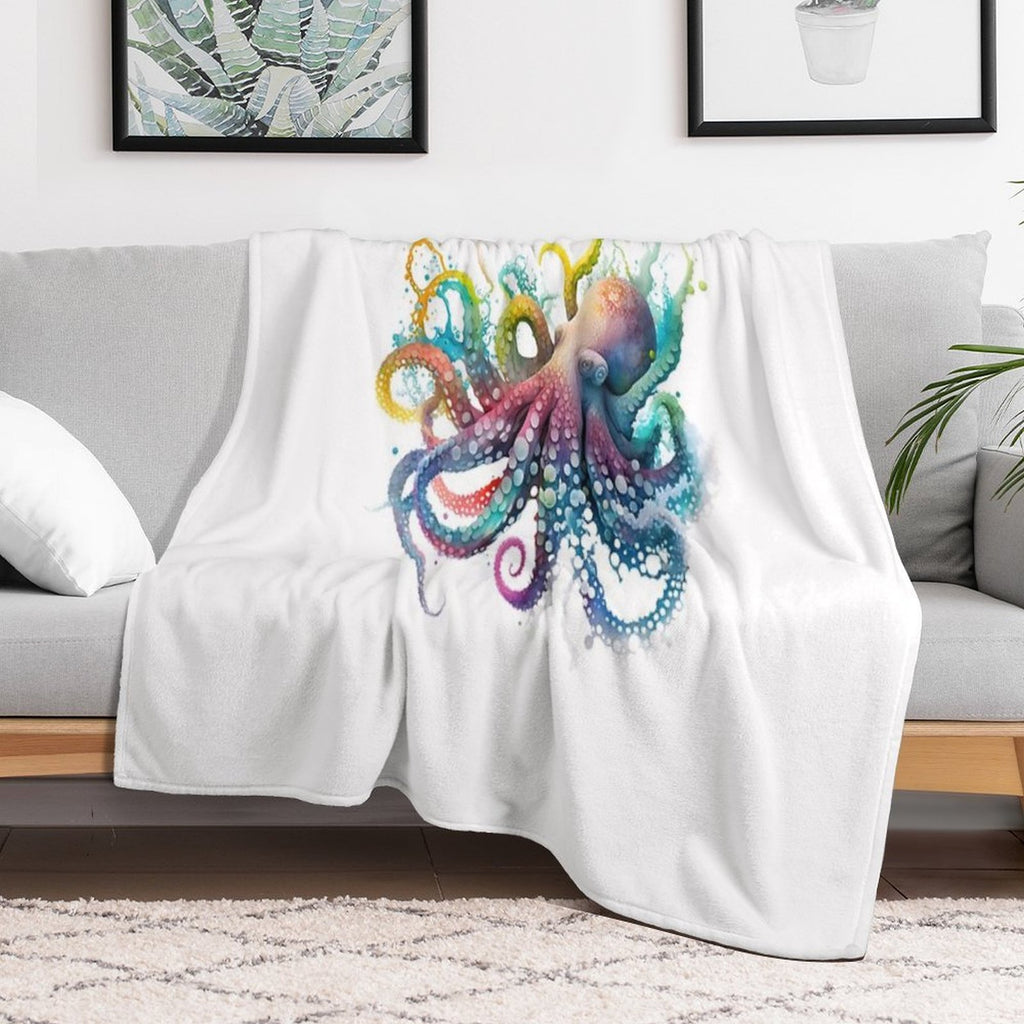 Colorful Octopus Easy Care Throw Blanket