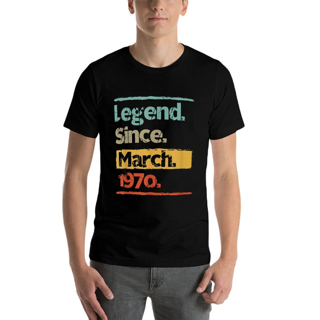 Vintage Retro Legend Since March 1970 50th Birthday Gift  Affordable Price T-Shirt
