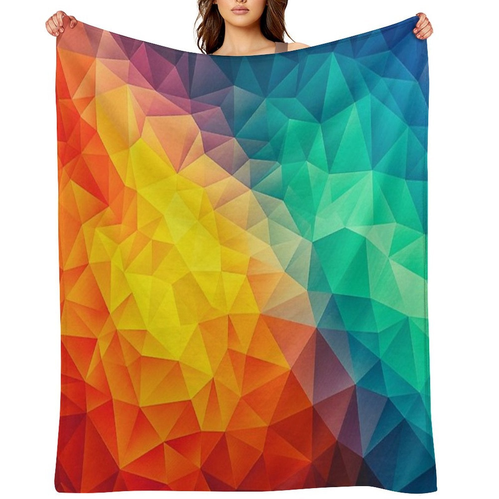 Abstract Multi Color Cubizm Painting Multi-functional Throw Blanket