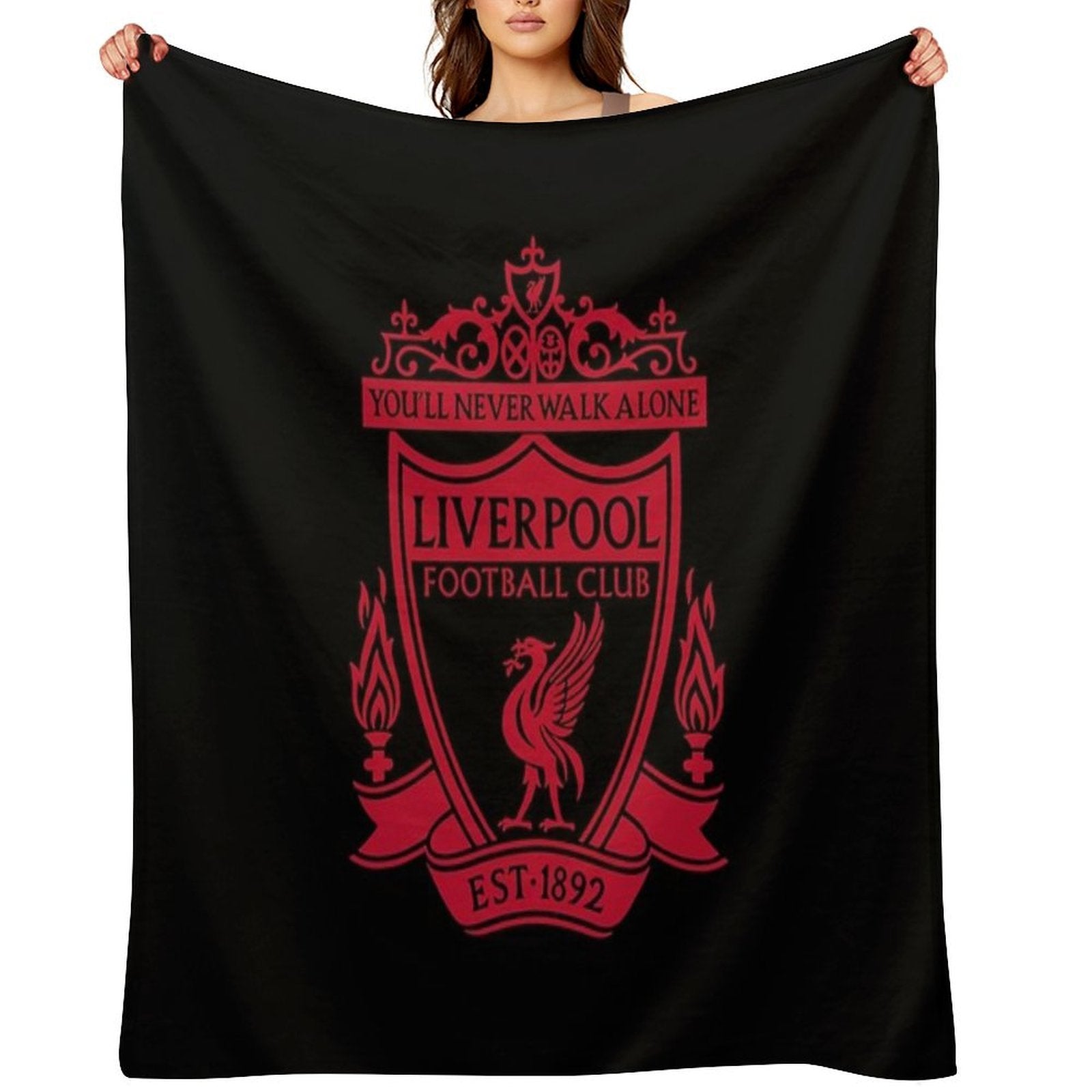 Classic Red Liverpool Emblem Easy Care Throw Blanket