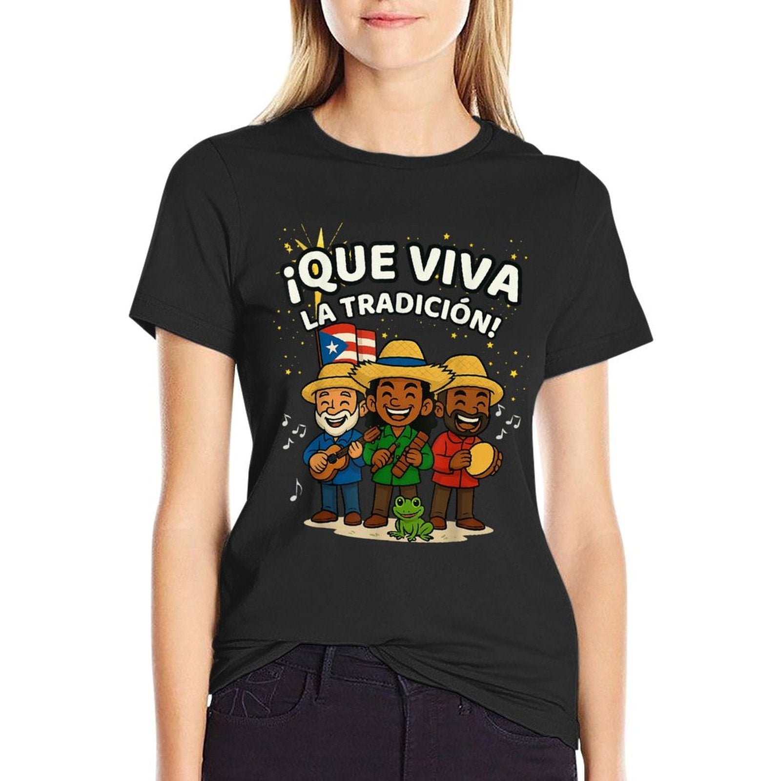 Que Viva La Tradición Navidad Boricua Parranda Spanish  Quick-drying T-Shirt