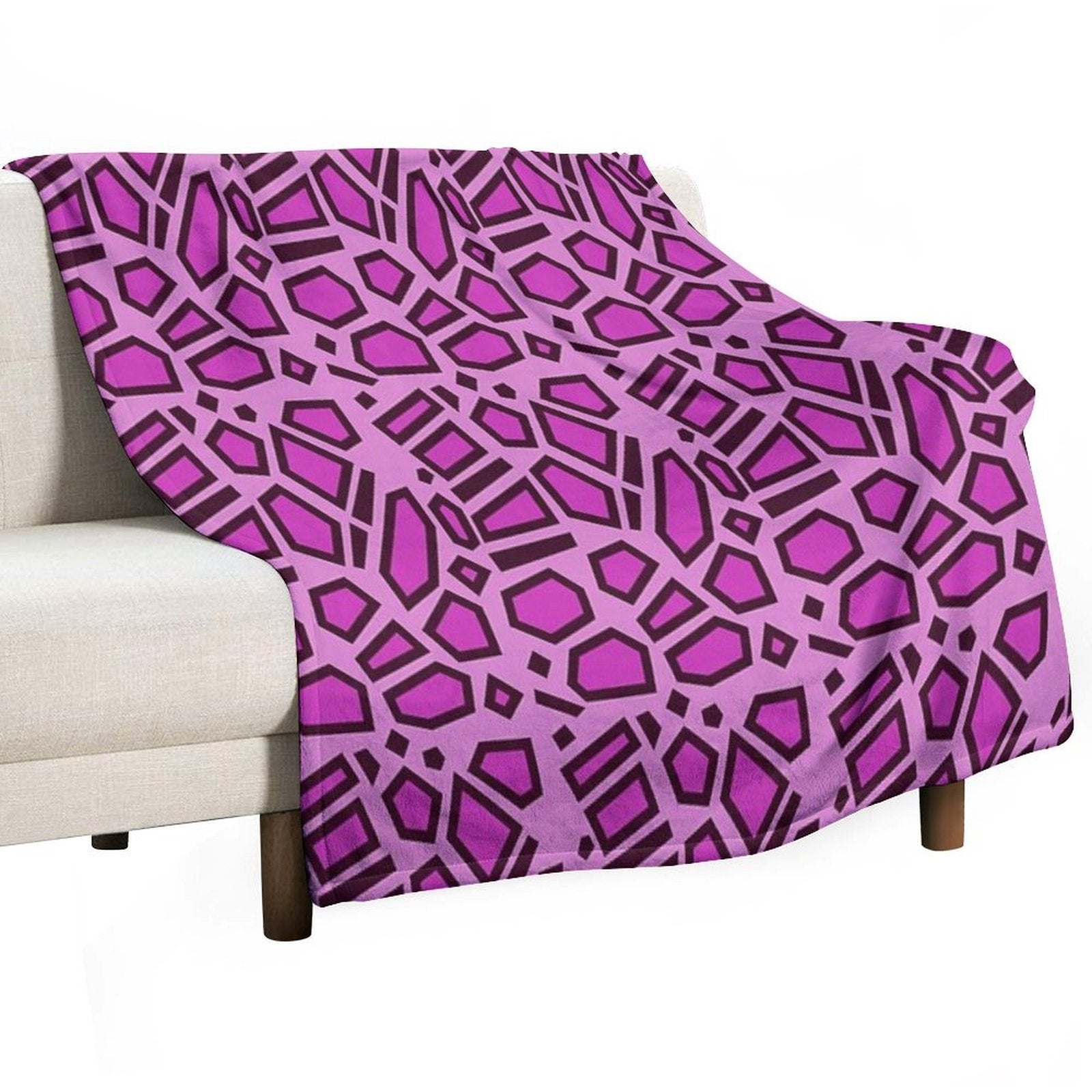 Kipo Pink Mega Jaguar Spots Comfort Throw Blanket