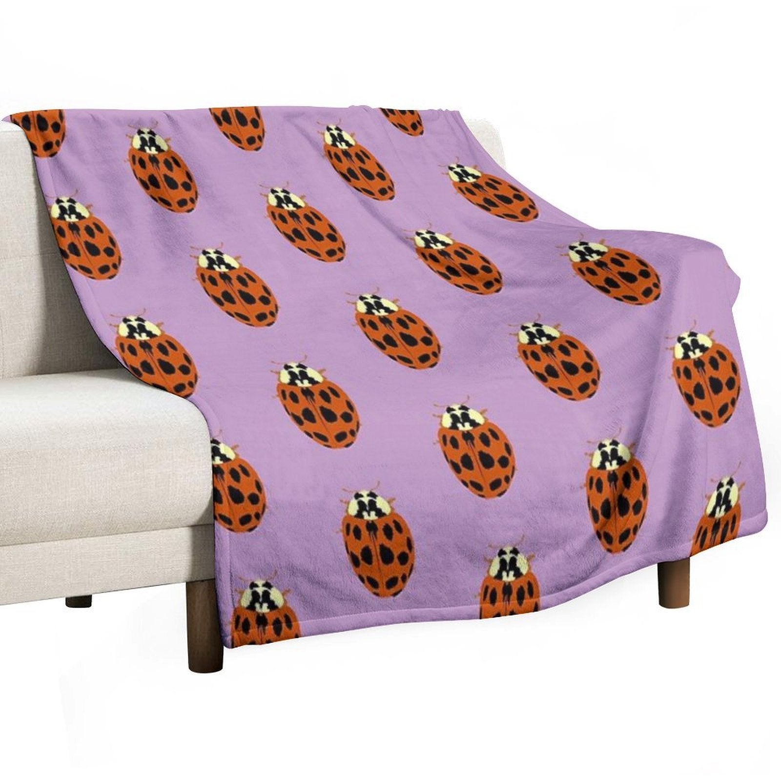 Hand-painted Ladybug – Nature Insect Illustration in A Loving Style Multi-functional Throw Blanket