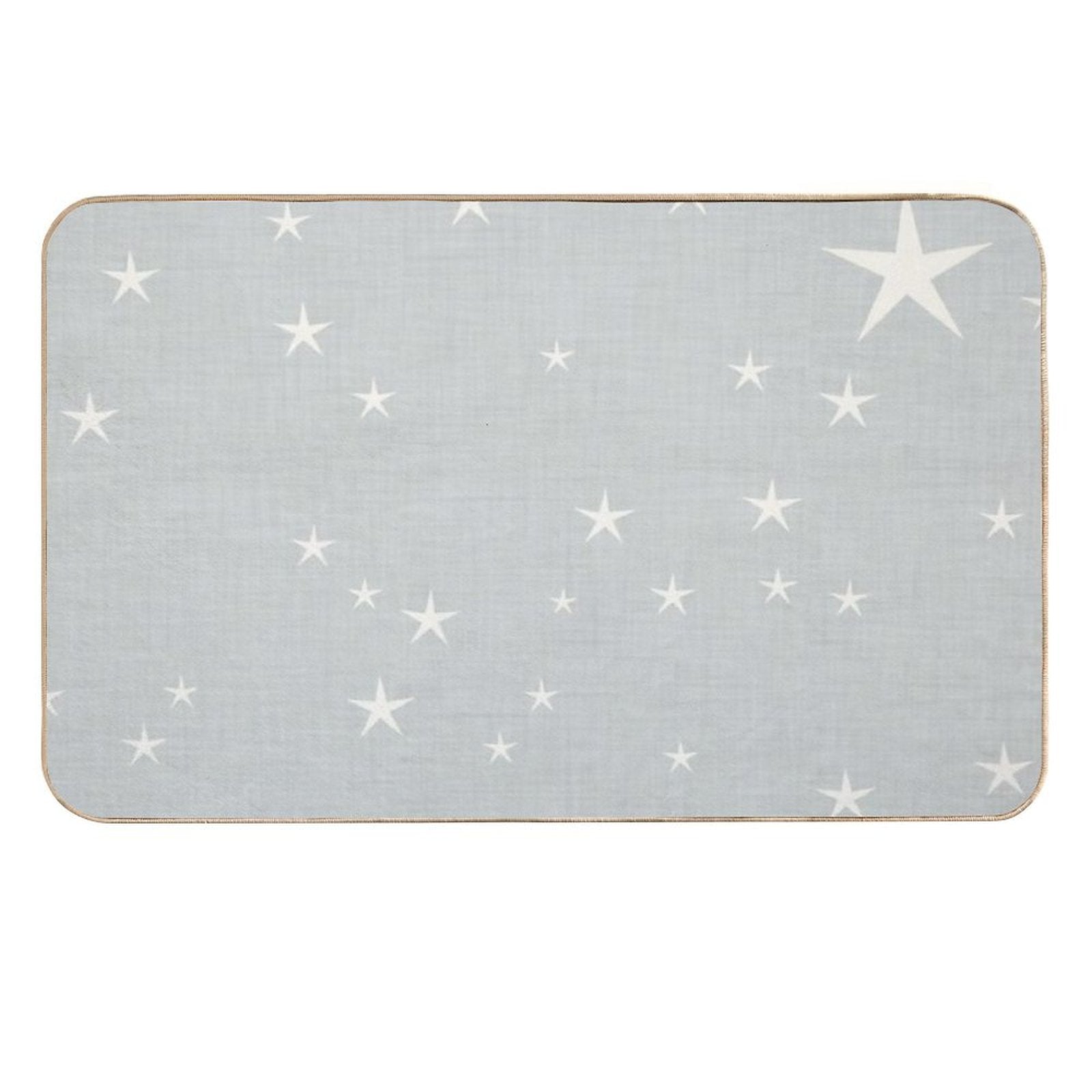 Grey Star with Fabric Texture - Narwhal Collection  Repositionable Bath Mat