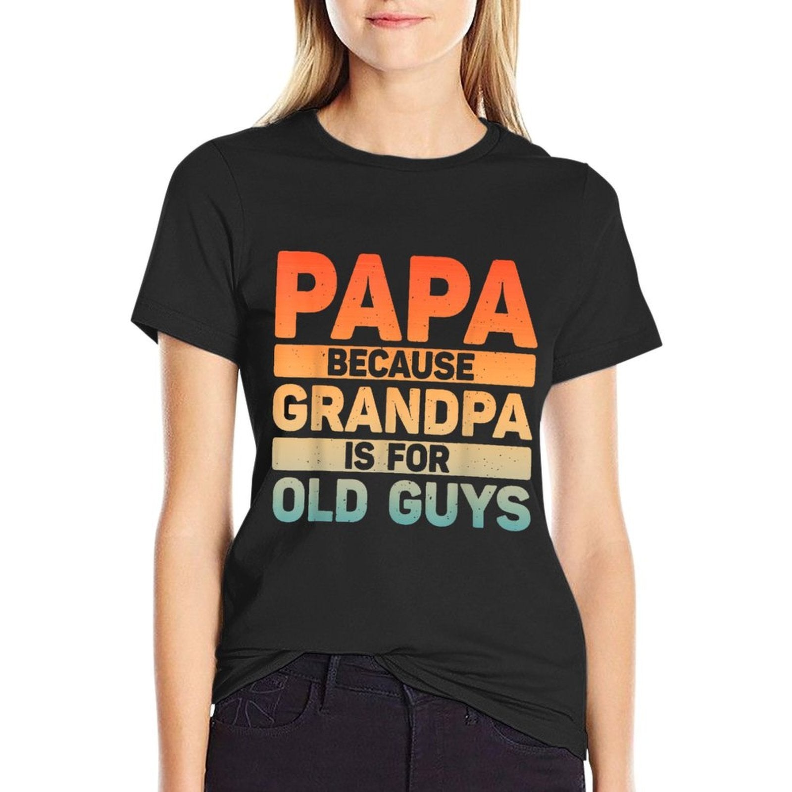 Papa Art For Grandpa Men From Grandkids Fathers Day Papa  Heathered Texture T-Shirt