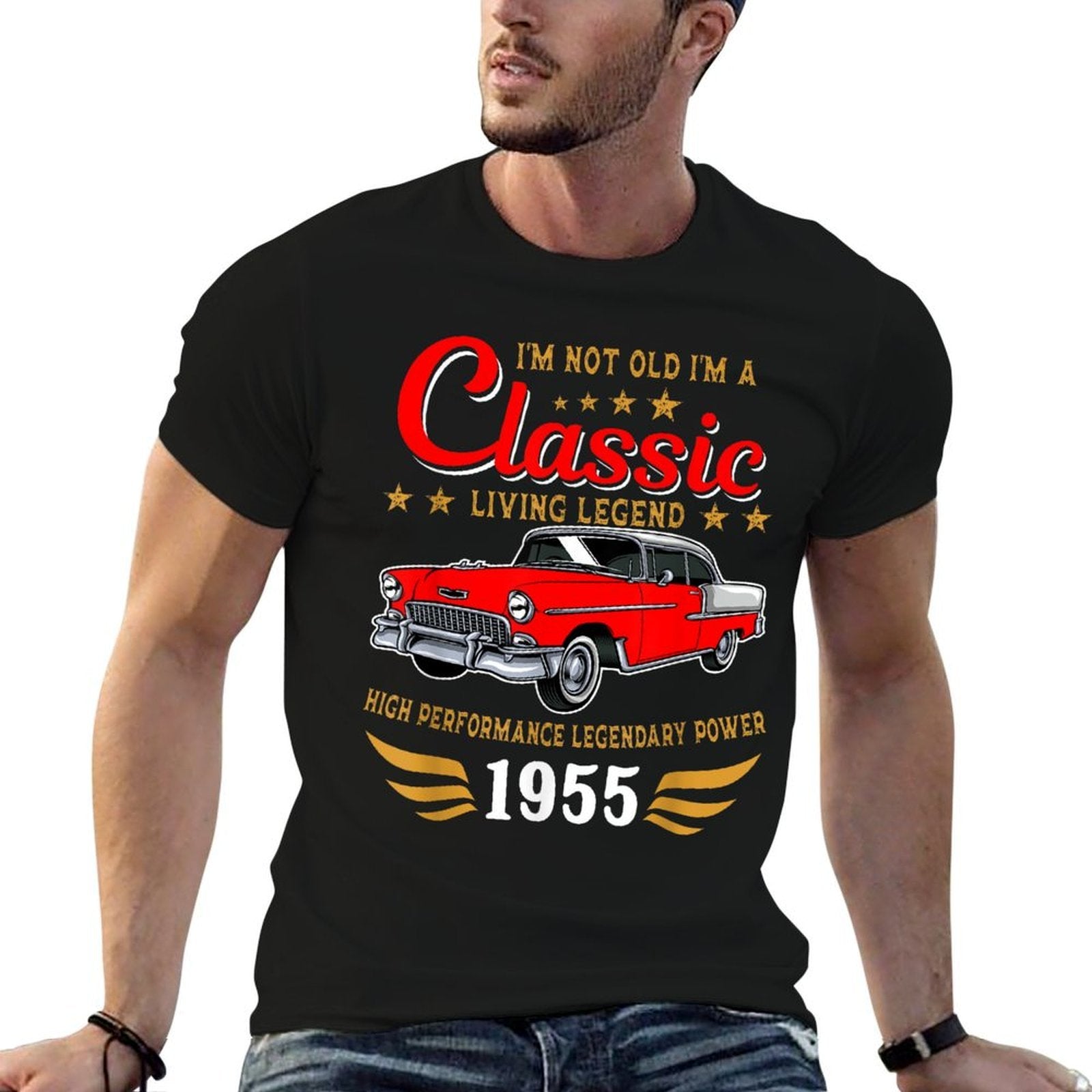 Vintage 1955 Birthday Classic Car for Legends Born In 1955  Tagless Design T-Shirt