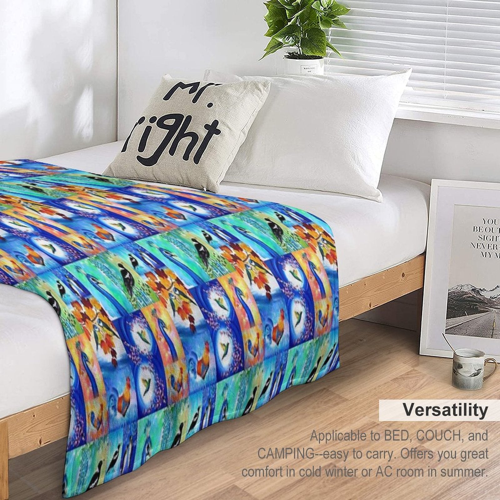 Bird Prints Wrinkle-free Throw Blanket