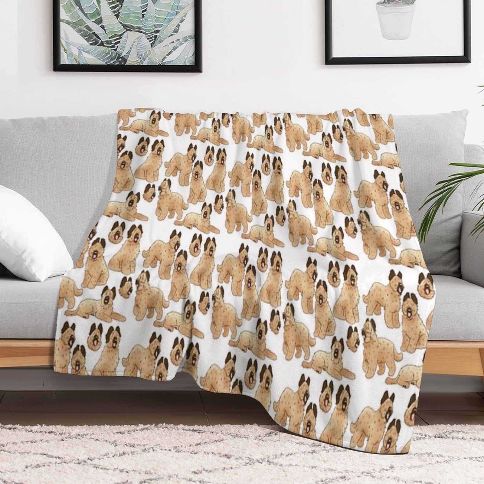 Briard Dog Pattern Durable Throw Blanket