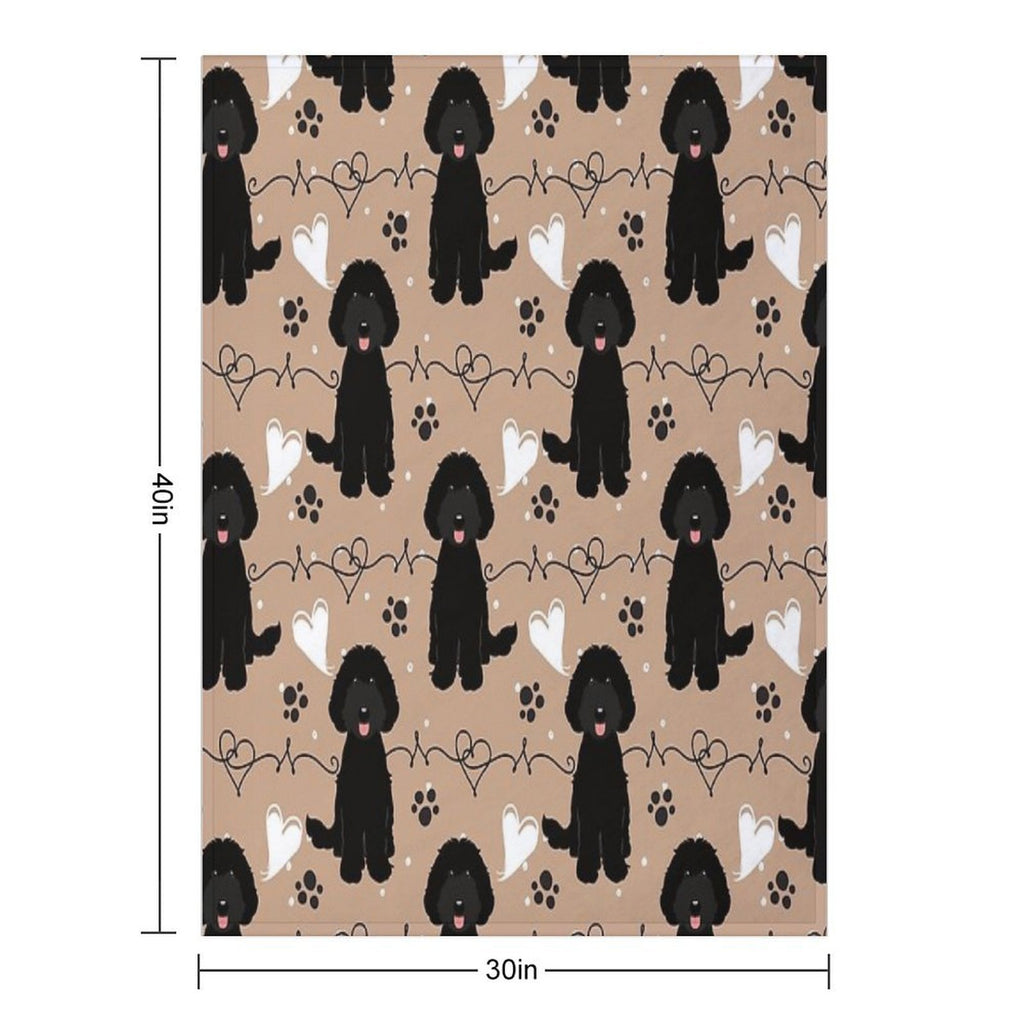 LOVE Black Labradoodle Premium Throw Blanket