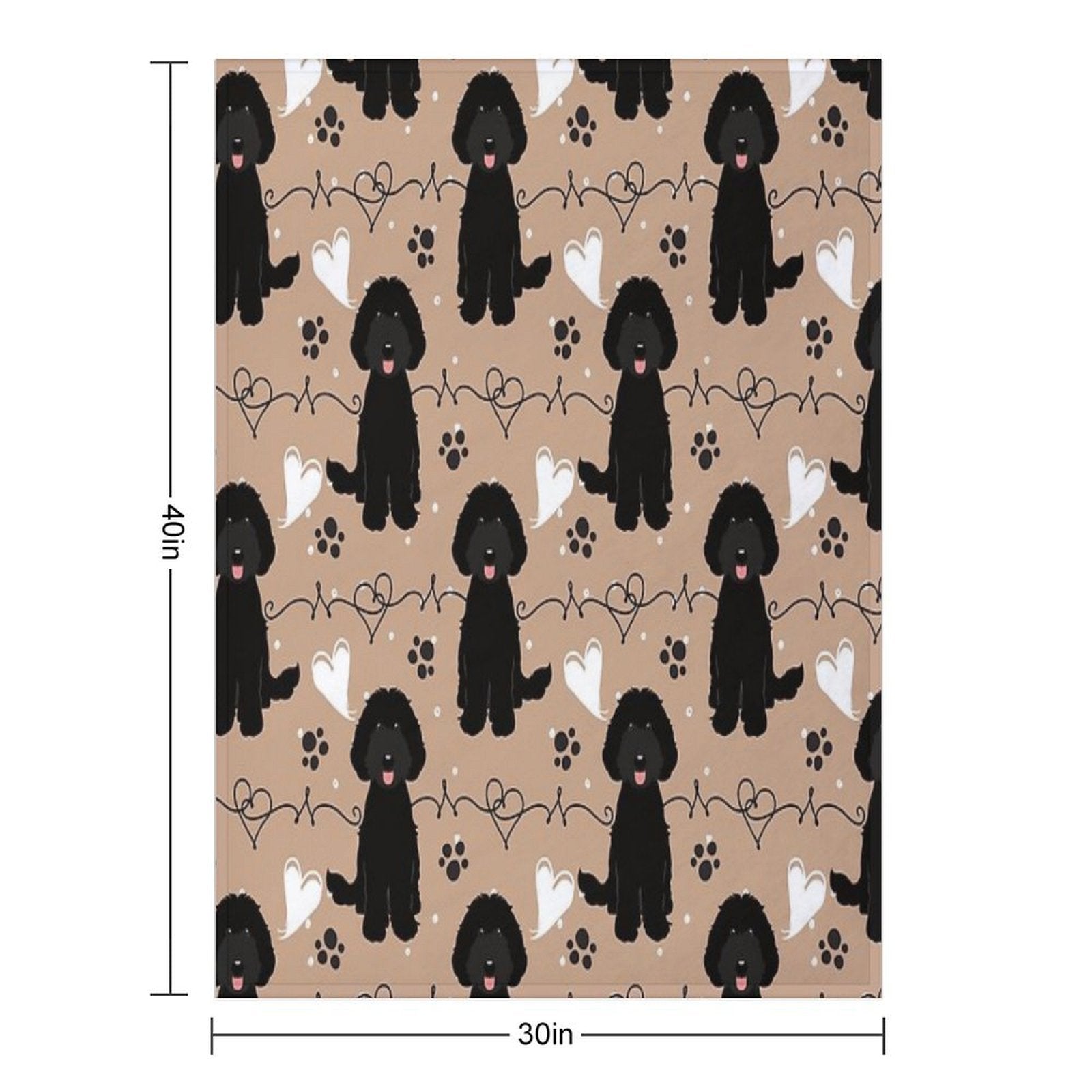 LOVE Black Labradoodle Premium Throw Blanket