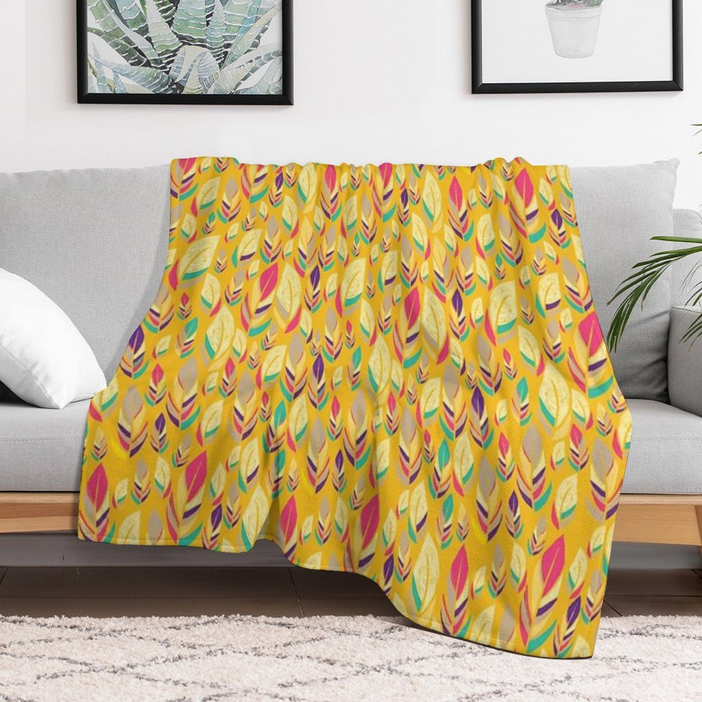 Dancing Feathers Machine-washable Throw Blanket