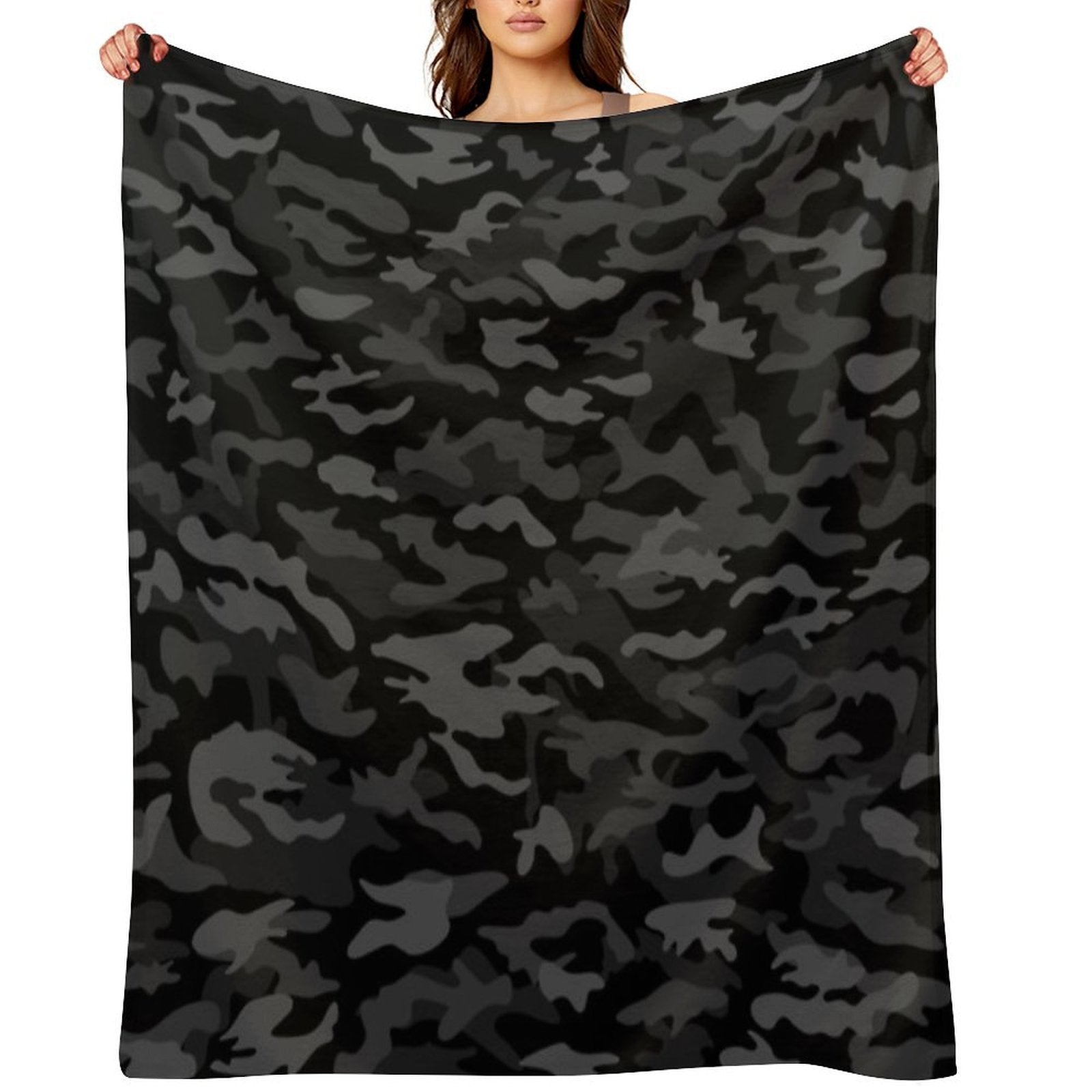 NEW AGE BLACK CAMOUFLAGE DESIGN Wrinkle-free Throw Blanket