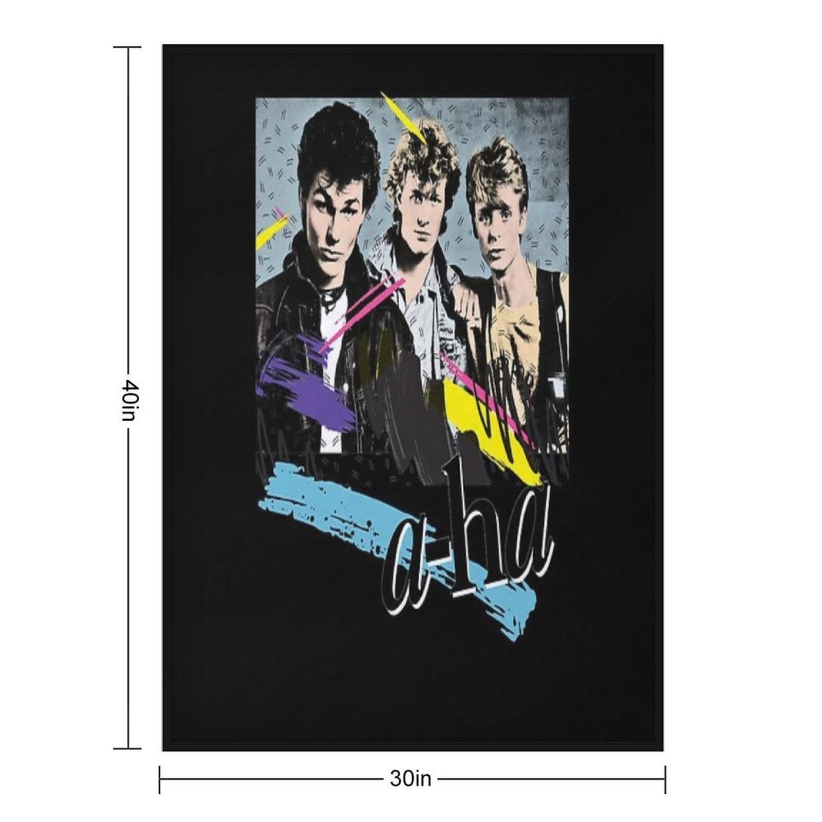 Original Vintage Styled 80s A-Ha Design Premium Throw Blanket