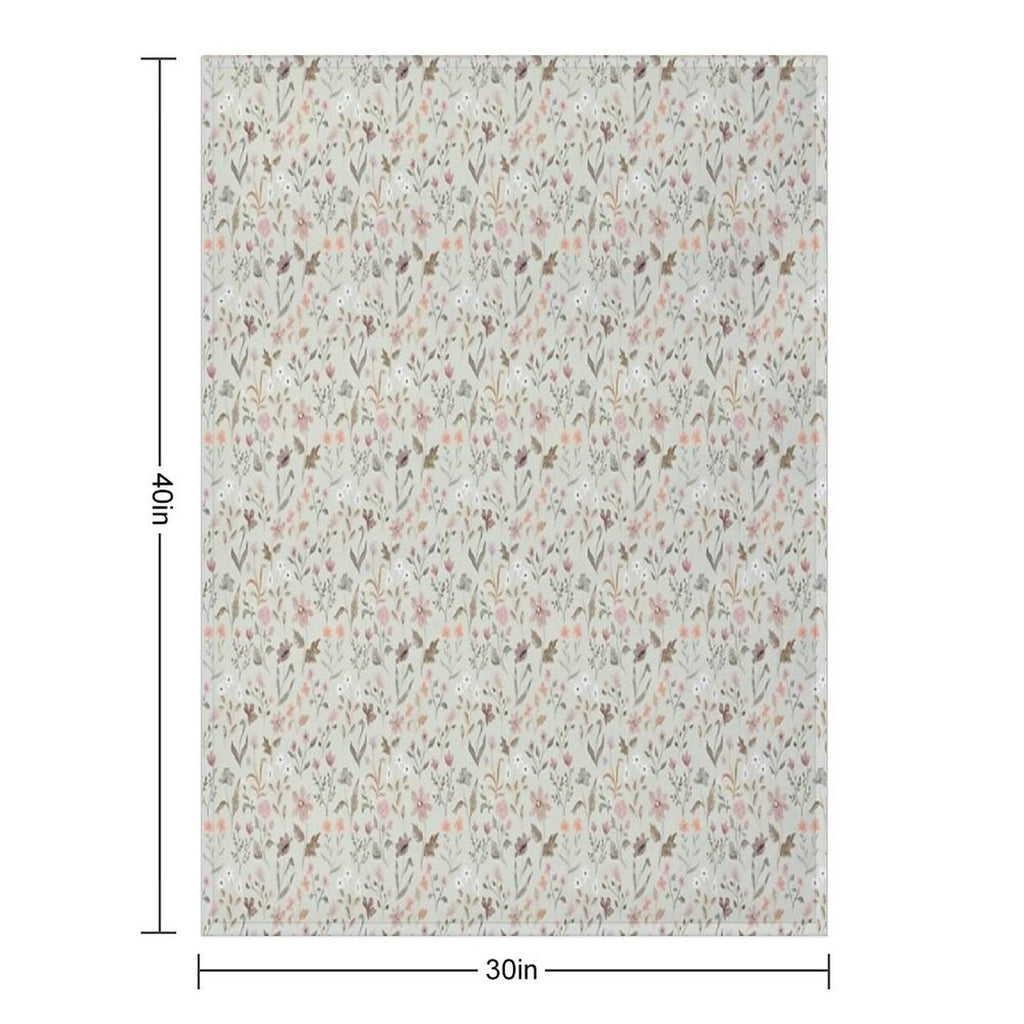 Blotchy Wildflowers - Mint Versatility Throw Blanket