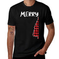 Merry Christmas Tree Buffalo Plaid Xmas Couples Matching  Graphic-printed T-Shirt