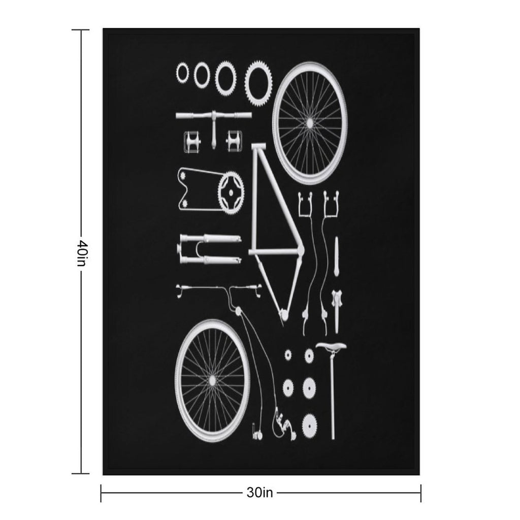 Bike Exploded Shrink-resistant Throw Blanket