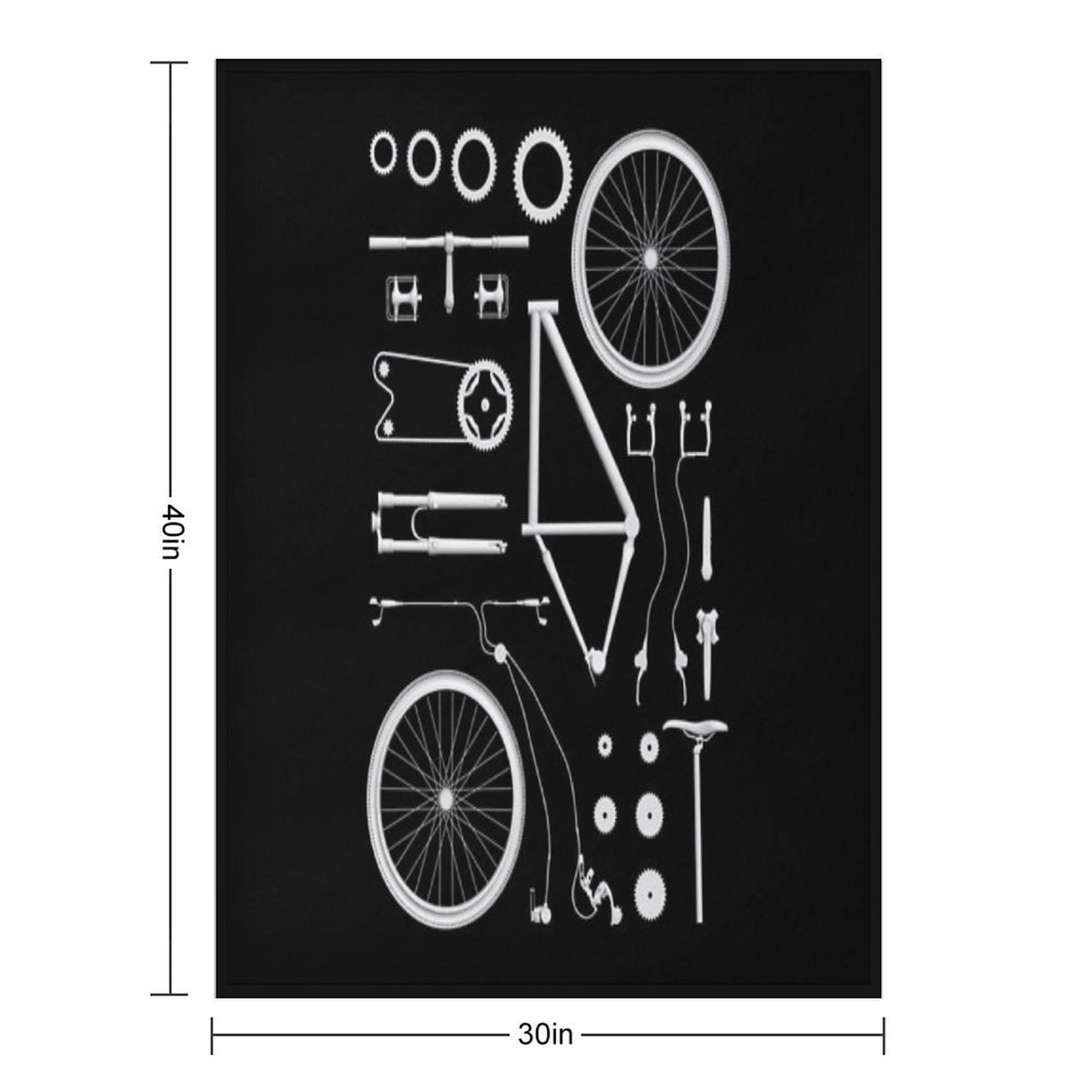 Bike Exploded Shrink-resistant Throw Blanket
