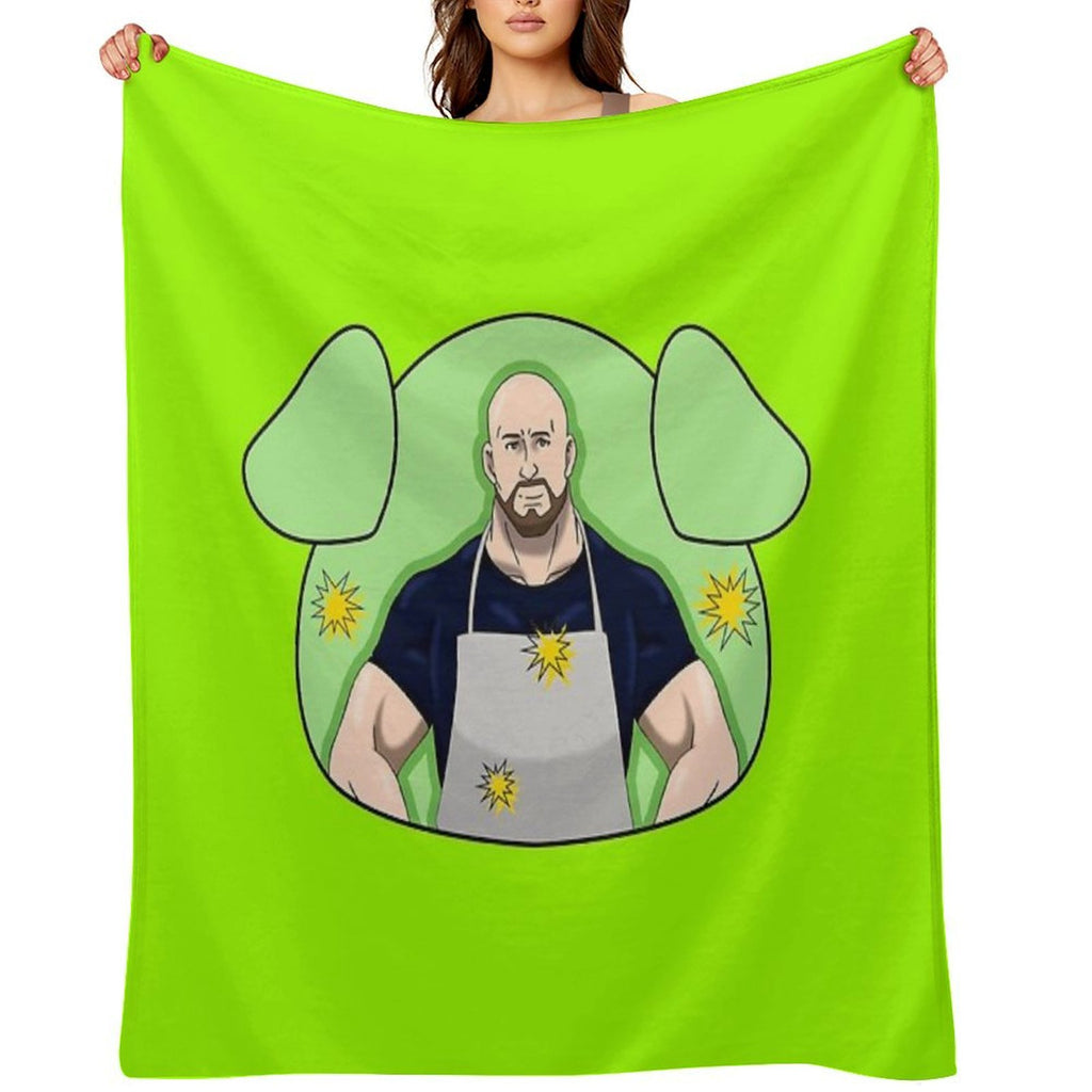 Chef at The Oinky Doink Cafe Travel-friendly Throw Blanket