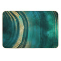 Gold Veined Green Luxury Faux Marble  Rapid-Drying Bath Mat