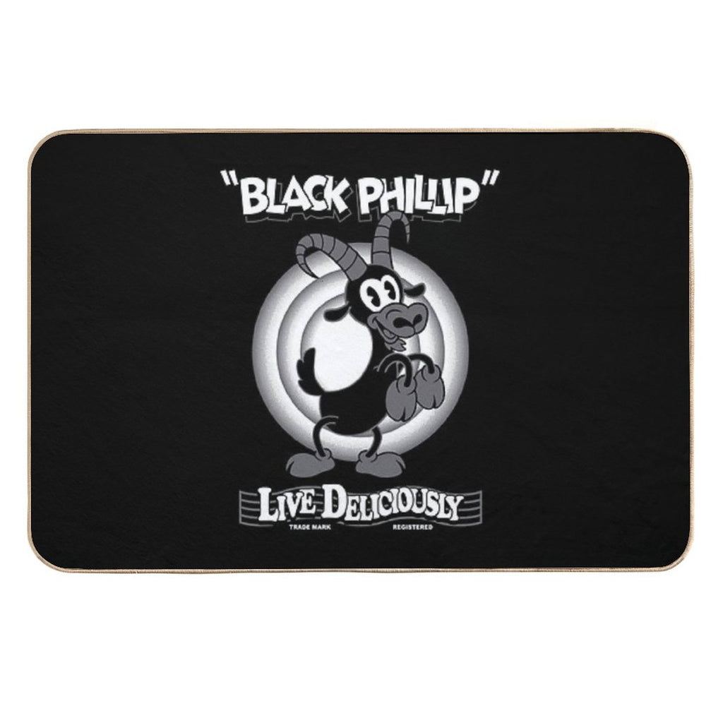 Black Phillip - Vintage Cartoon - Witch - Goth Occult - Live Deliciously  Slip-Resistant Bath Mat