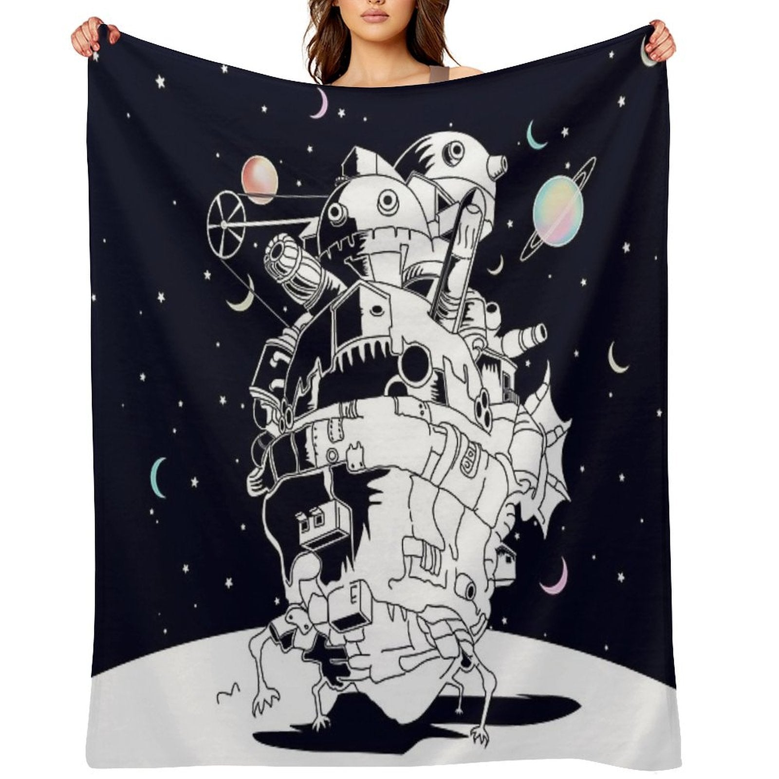 Castle in A Starry Night All-season Throw Blanket