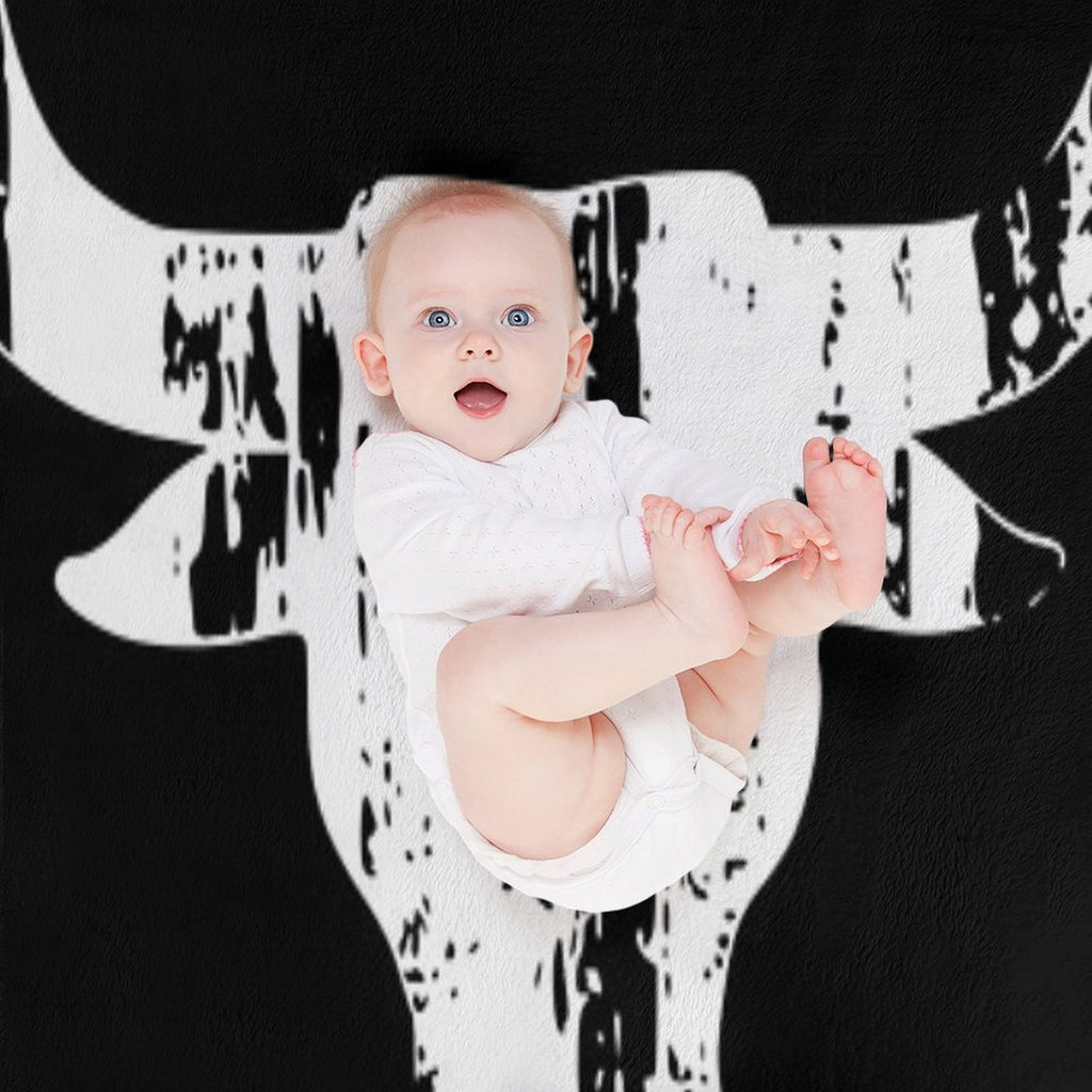 Bull Head Horns Vintage Gift-ready Throw Blanket