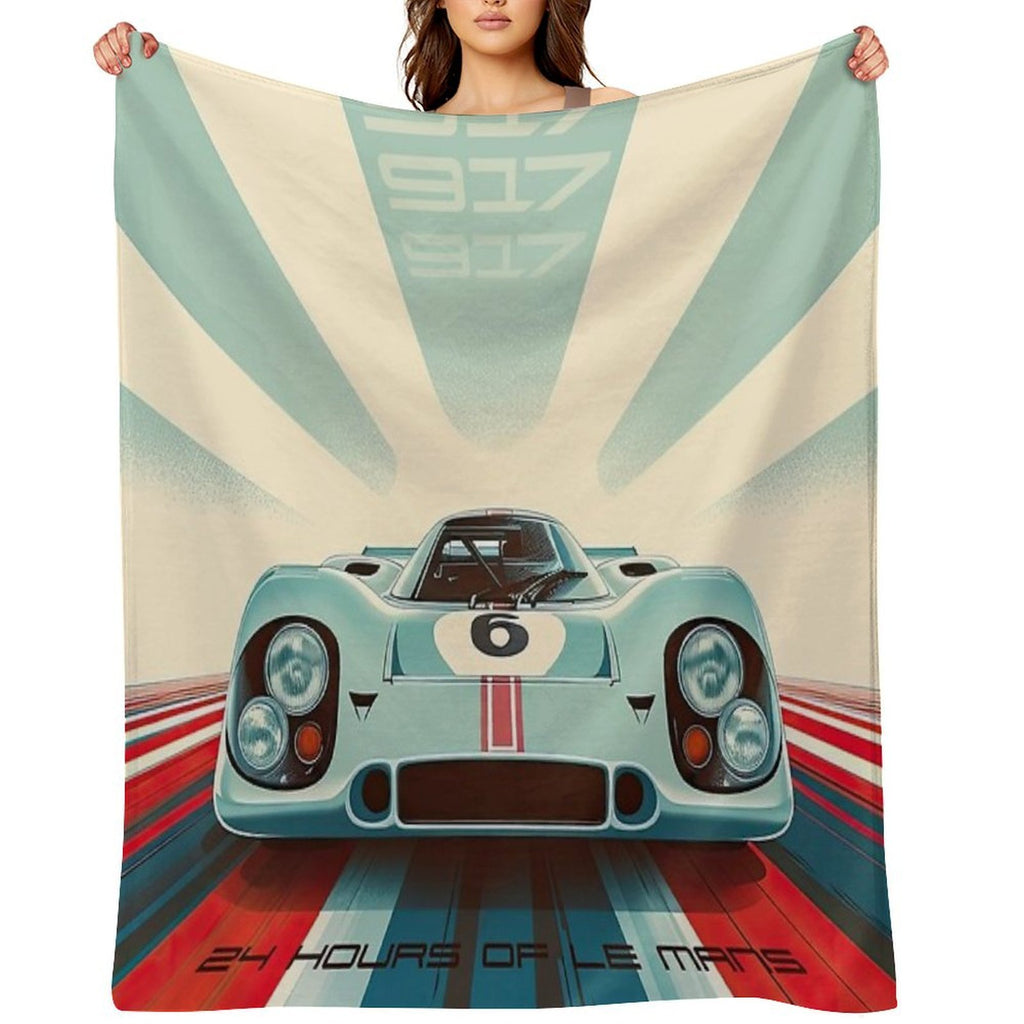 Porsche 917 24 Hours of Le Mans Race Car Premium Throw Blanket