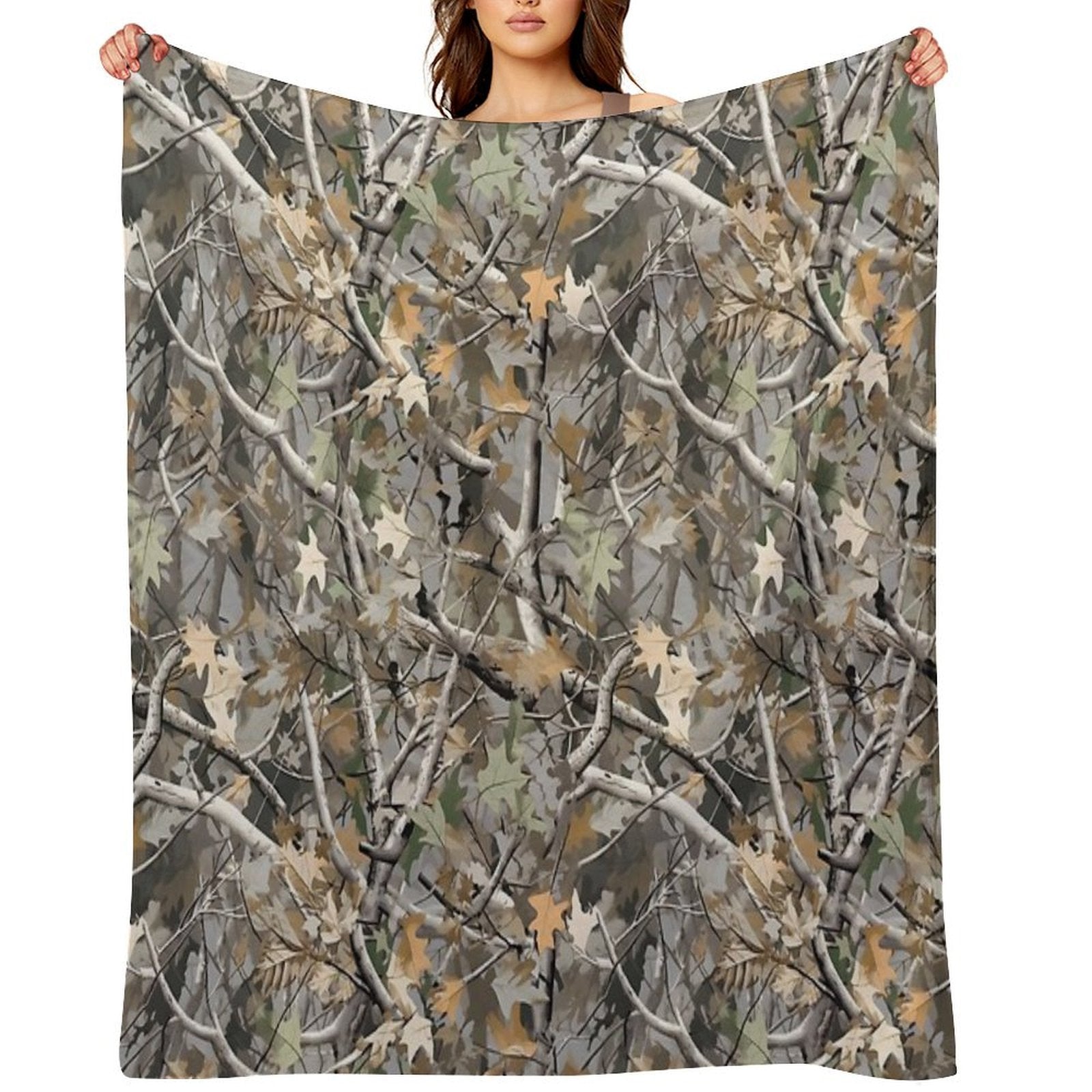 Camouflage Reel Tree Pattern Designs Versatility Throw Blanket