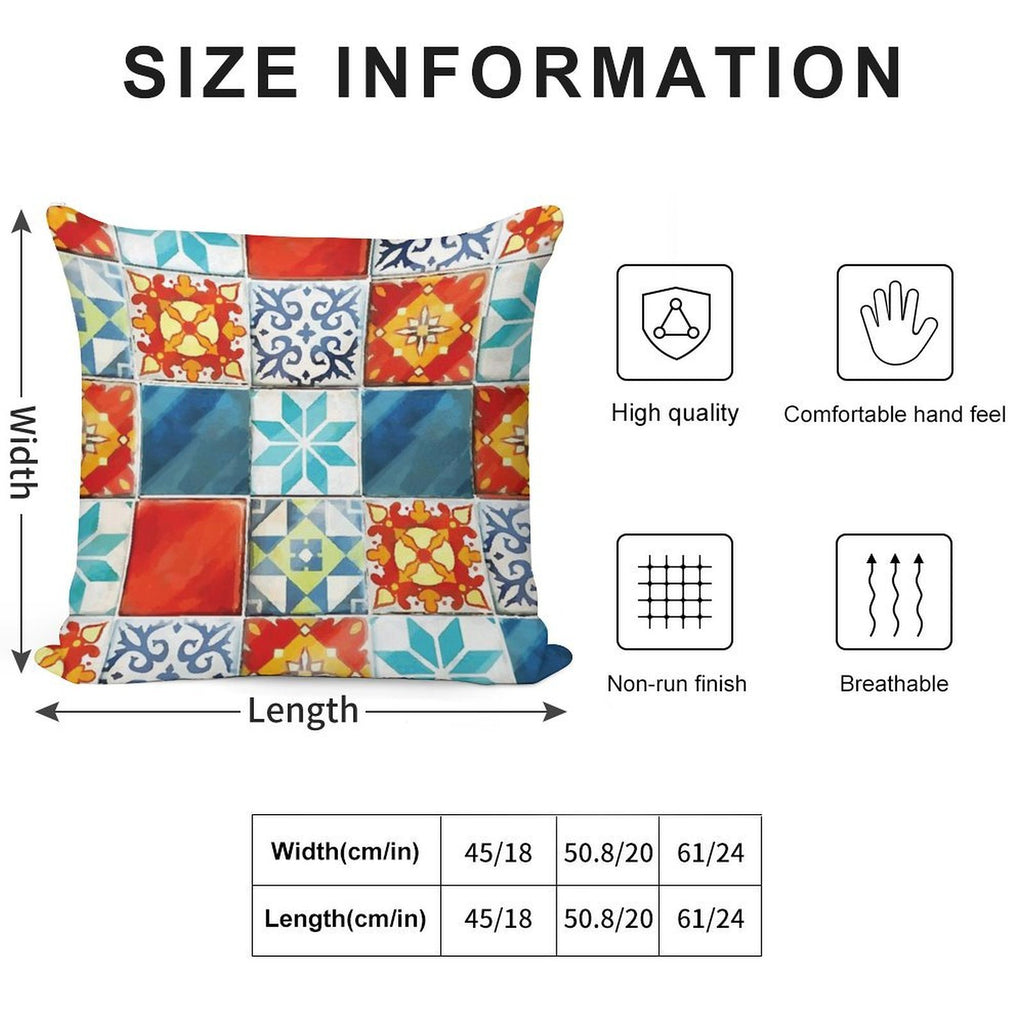 Colorful Azulejos Tiles from Azul Board Game Soft Warmth Comfort Throw Pillow