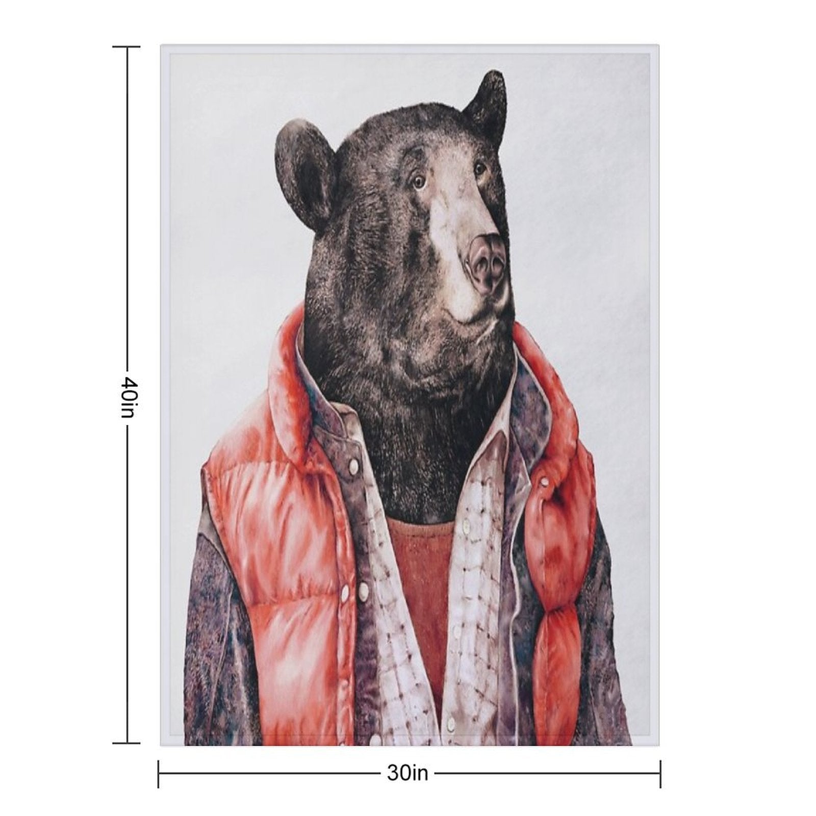 Black Bear Durable Throw Blanket