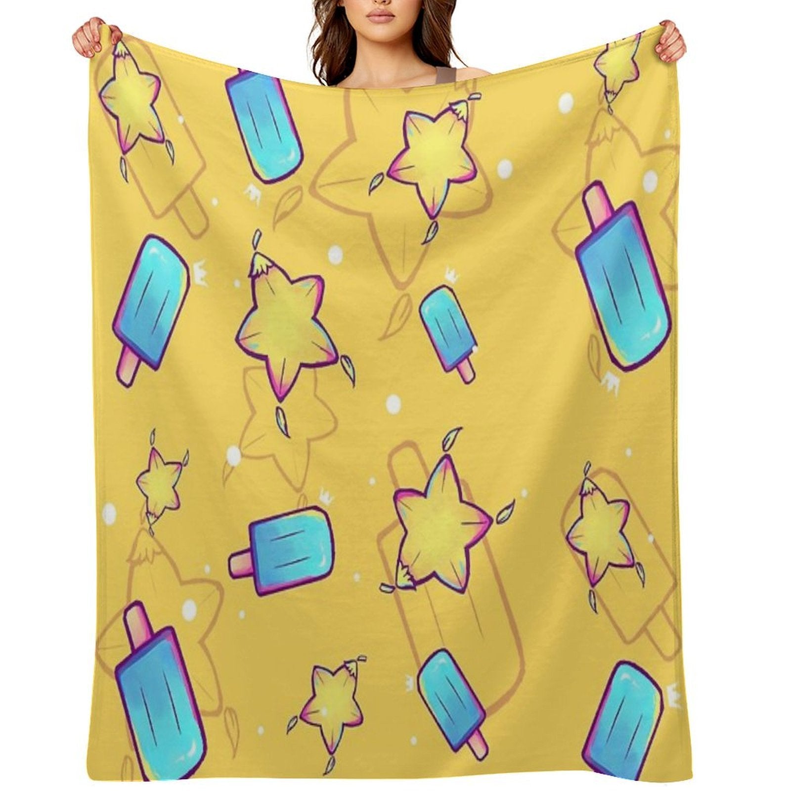 Kingdom Hearts Seasalt And Paopu Pattern Wrinkle-free Throw Blanket
