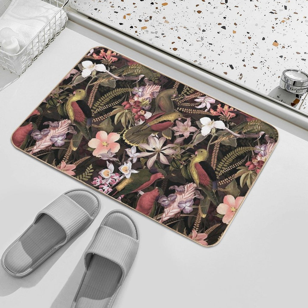 Vintage Parrot Jungle Botanical Garden 1 Nightgarden  High-Traffic Bath Mat
