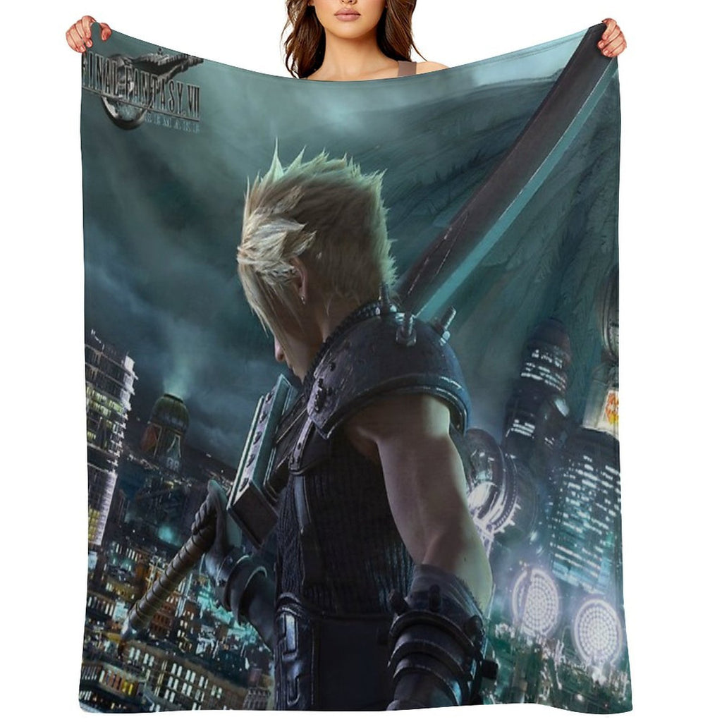 Cloud Final Fantasy VII Remake Compact Throw Blanket