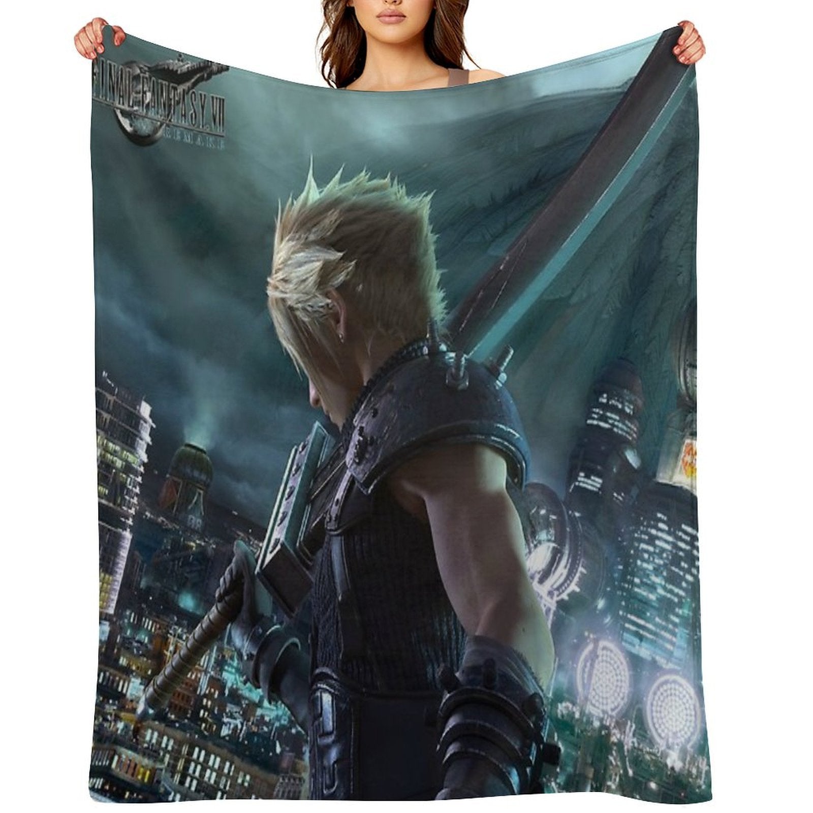 Cloud Final Fantasy VII Remake Compact Throw Blanket
