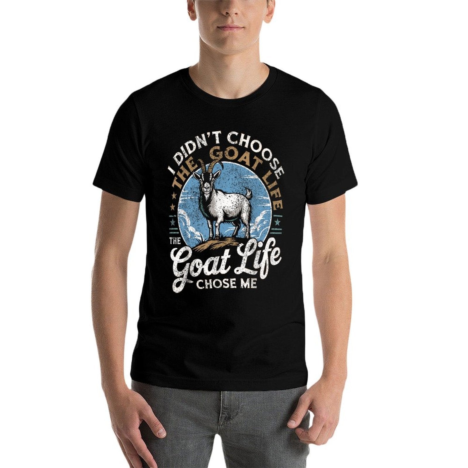 Goat Life Chose Me Rancher Farmer Goat Dad Funny Goat  Lightweight T-Shirt
