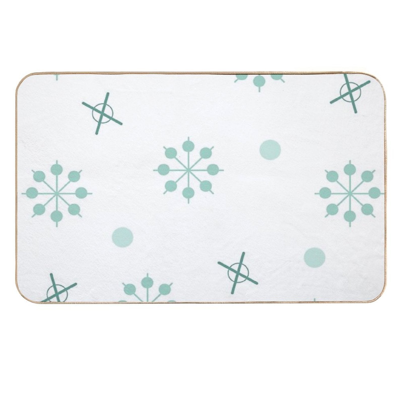 Atomic Age Sputnik Starbursts Winter Green  Anti-Trip Bath Mat