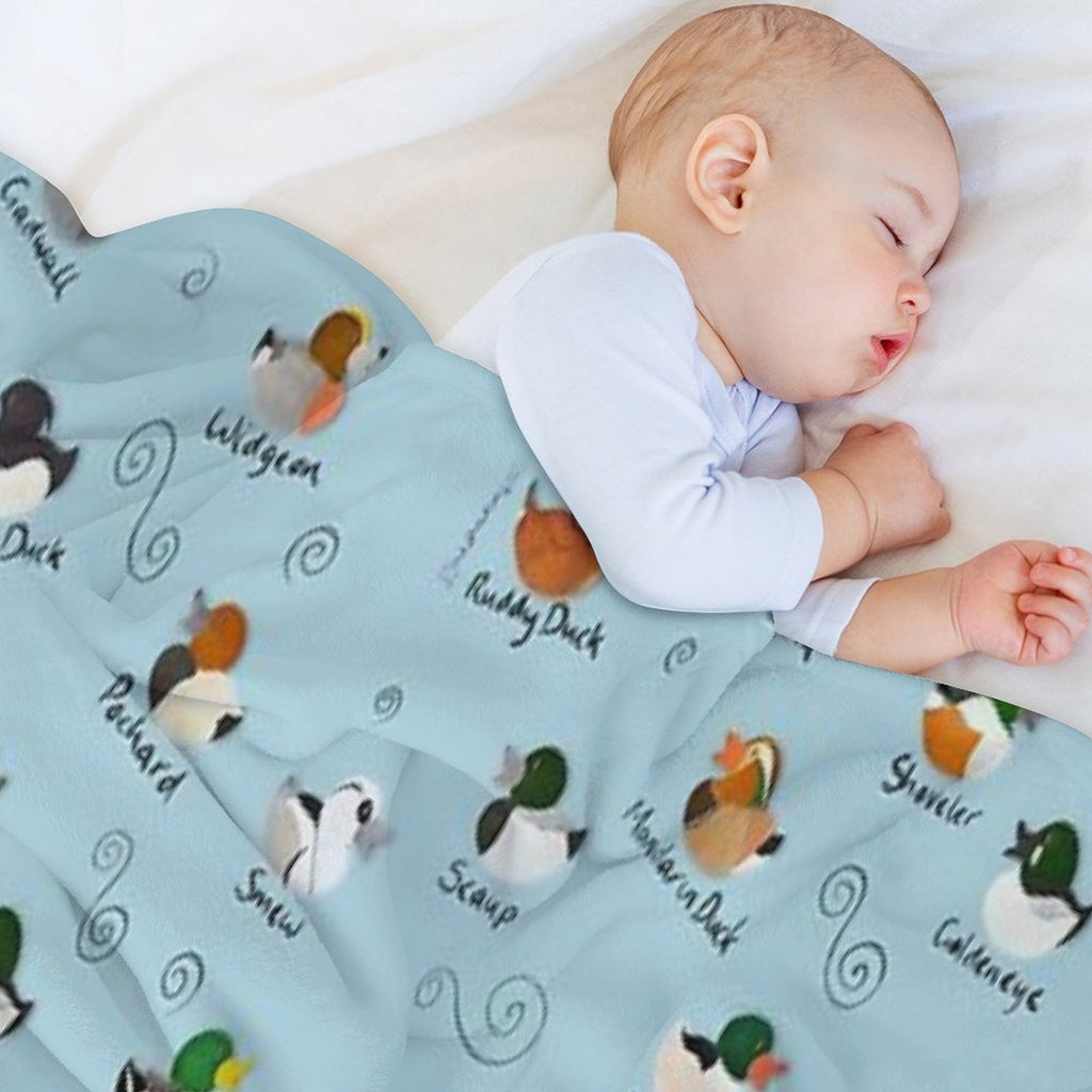 British Ducks Pattern Machine-washable Throw Blanket
