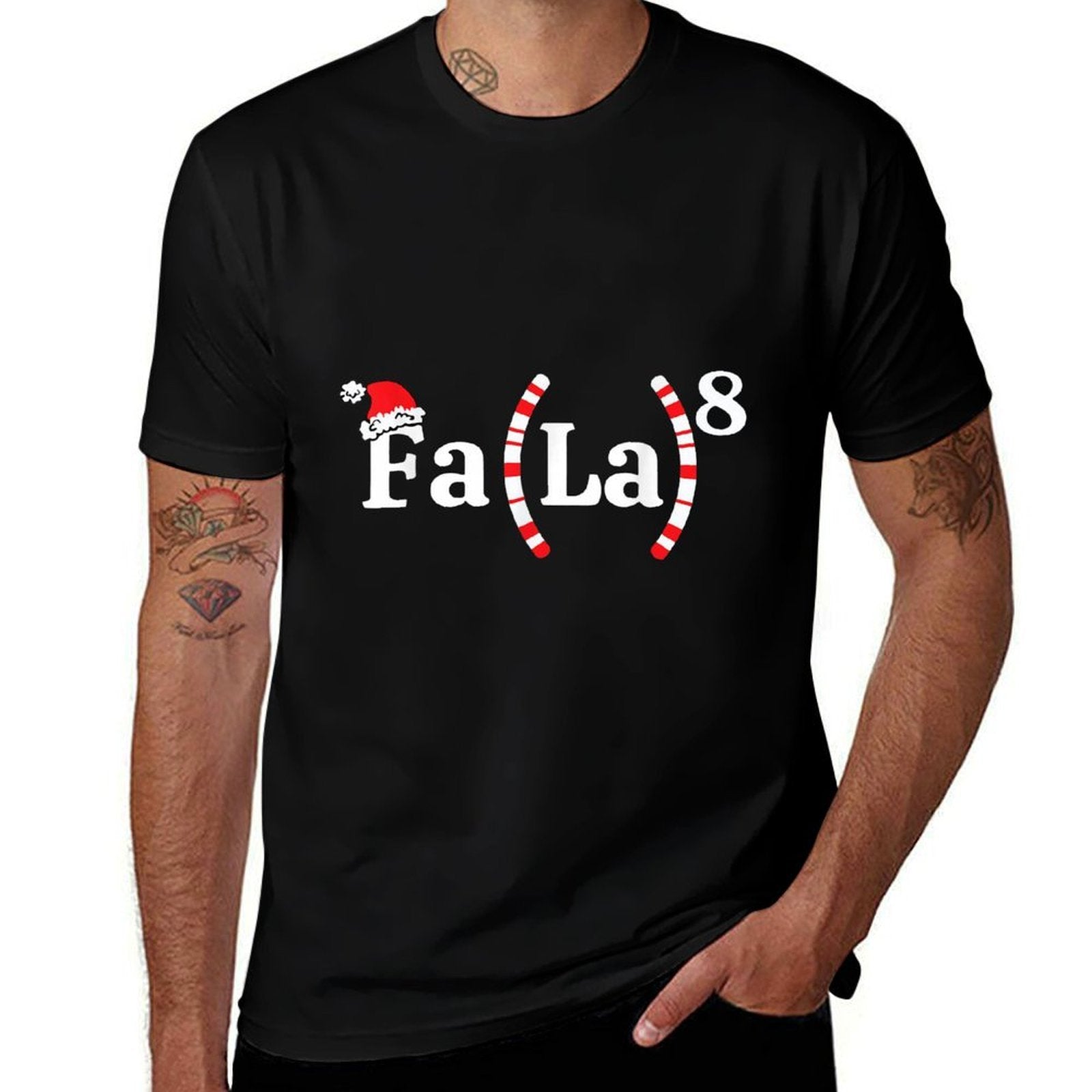 FA (LA)8 Funny Christmas Santa Fa La Math Teacher Student  Slim-fit Cut T-Shirt