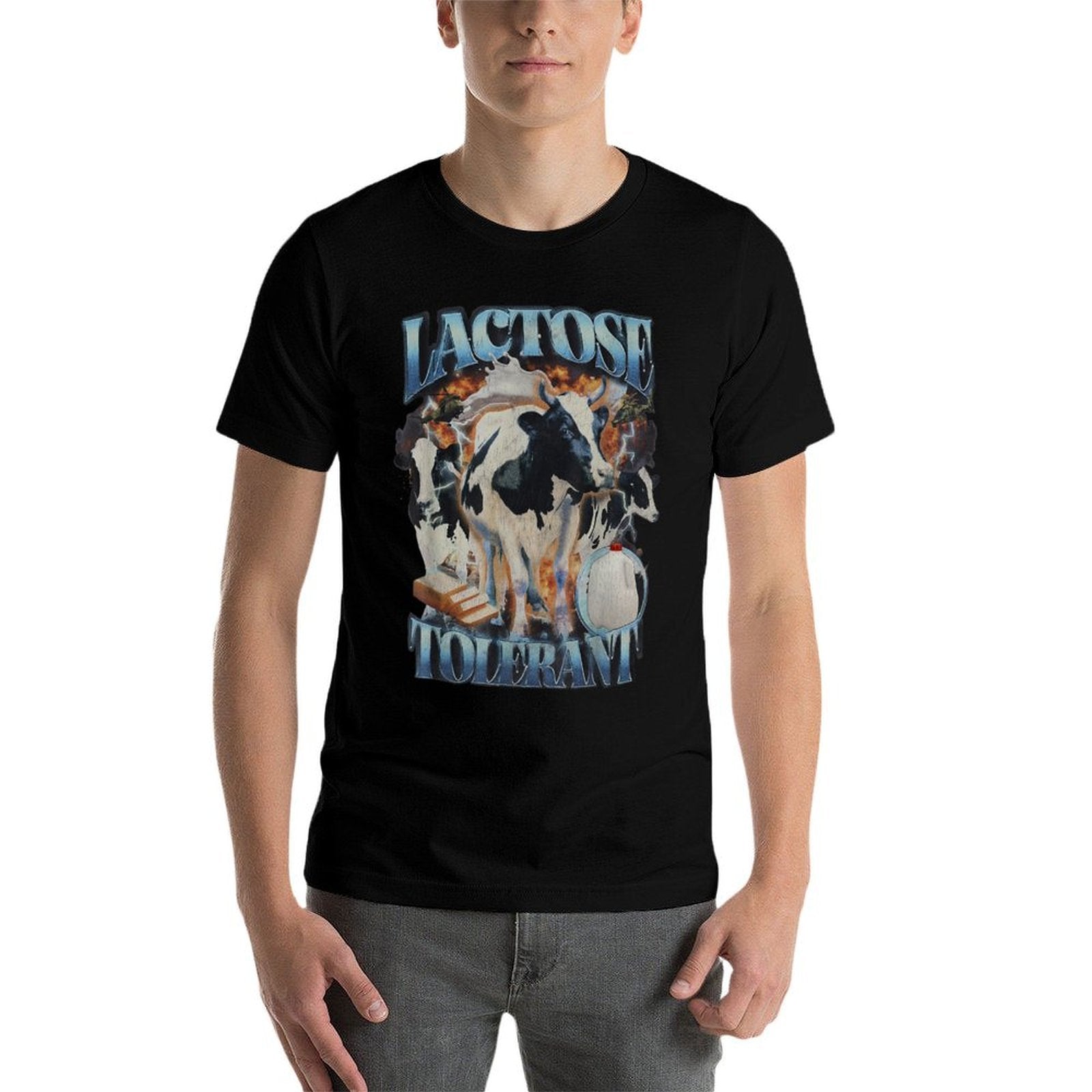 Lactose Tolerant Funny Cow Farm Milk Men Women  Graphic-printed T-Shirt
