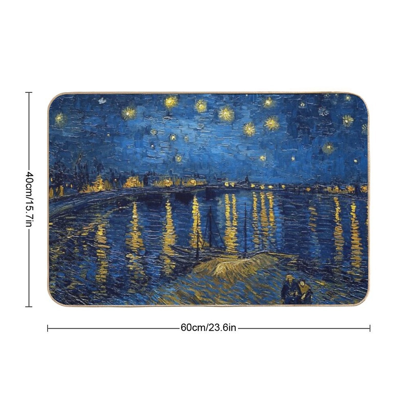 Starry Night Over The Rhone - Van Gogh (Re-edited)  Pet-Safe Bath Mat
