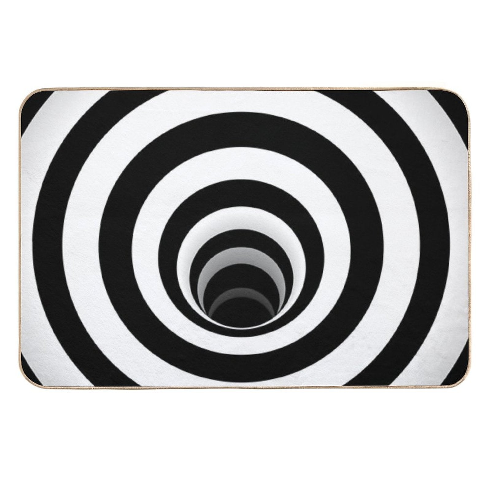 Optical Illusion Black Hole Lines (BlackWhite)  Long-Lasting Bath Mat