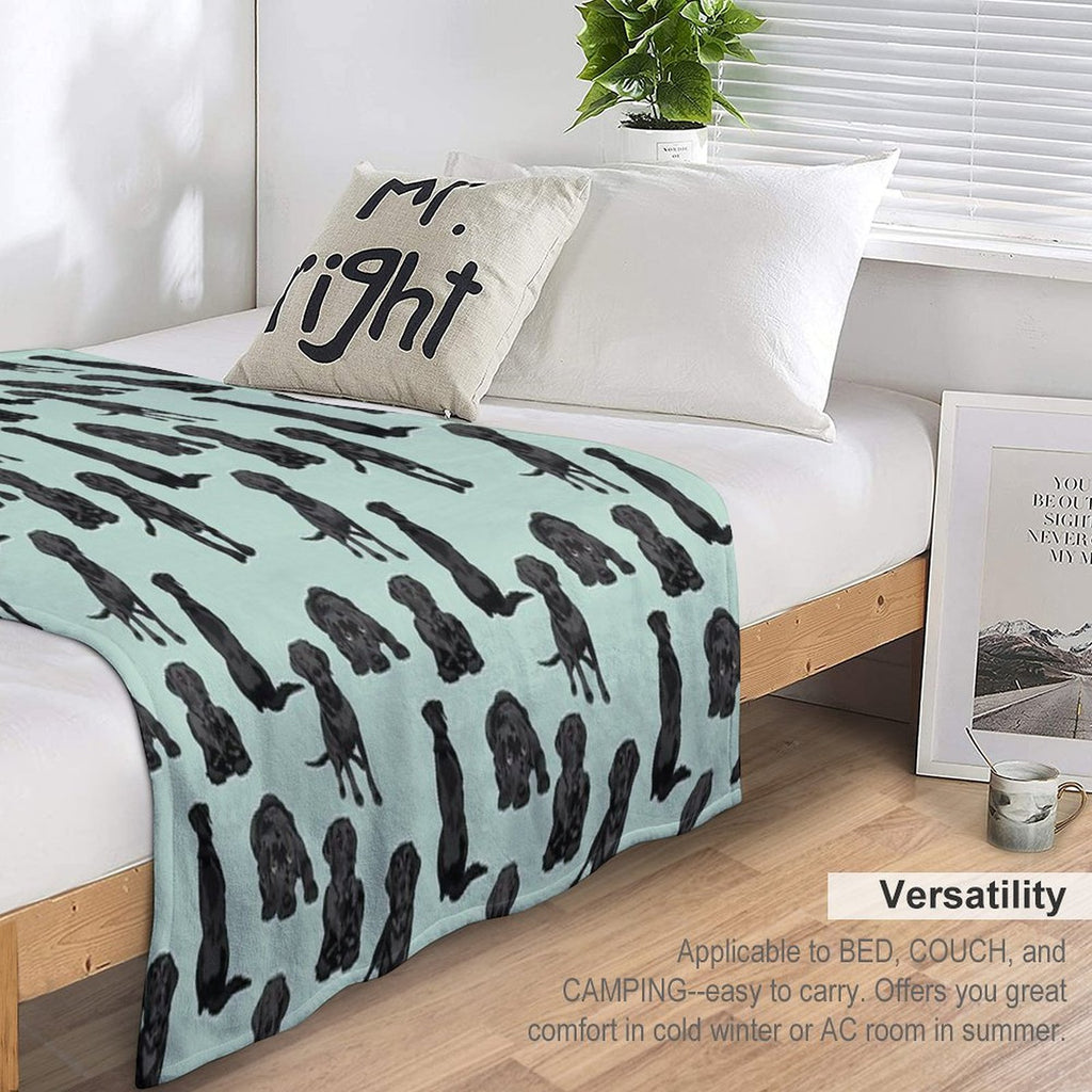 Black Labrador Travel-friendly Throw Blanket