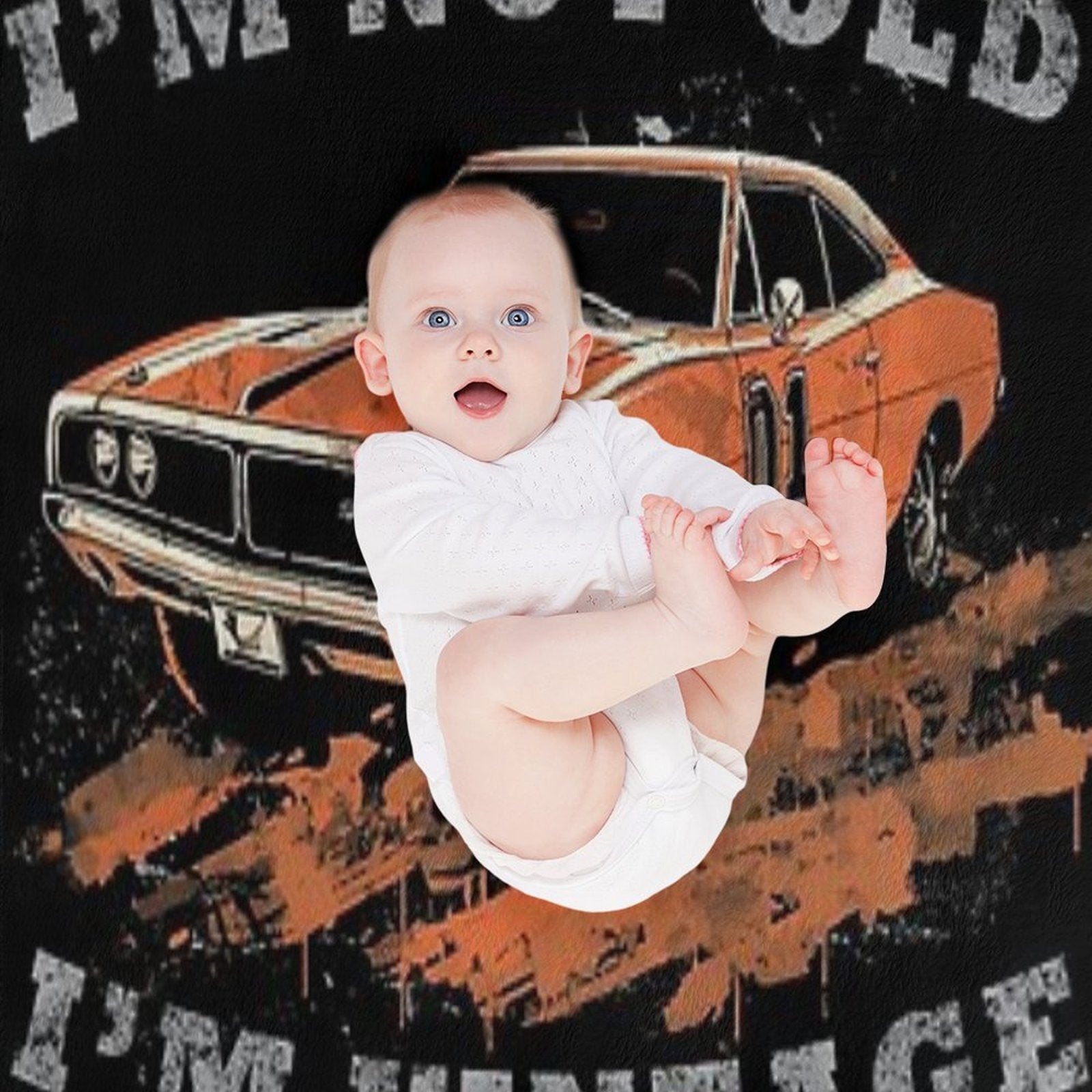 I'm Not Old I'm Classic Funny Car Graphic 1969 Dodge Charger Travel-friendly Throw Blanket