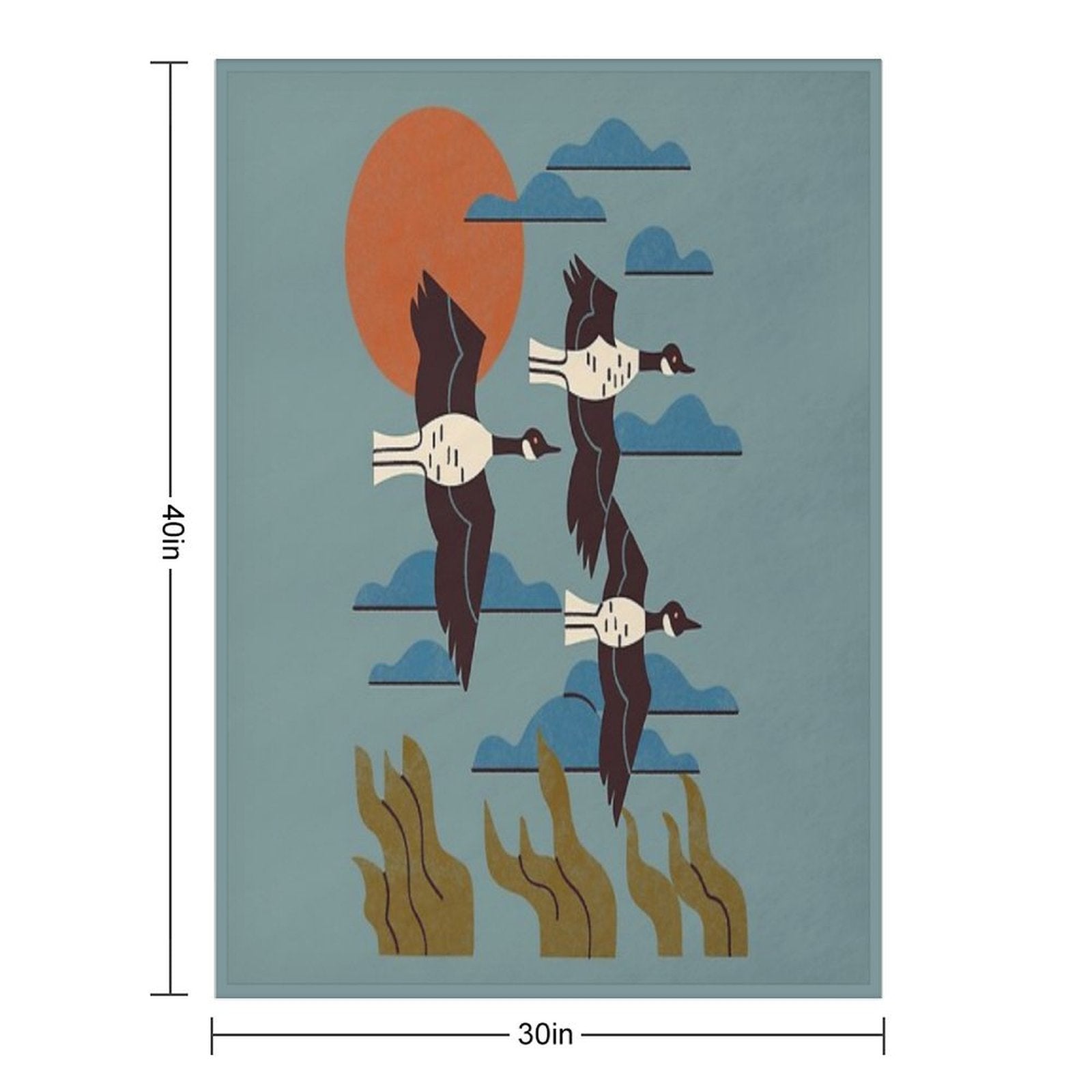 Geese Flying South Durable Throw Blanket