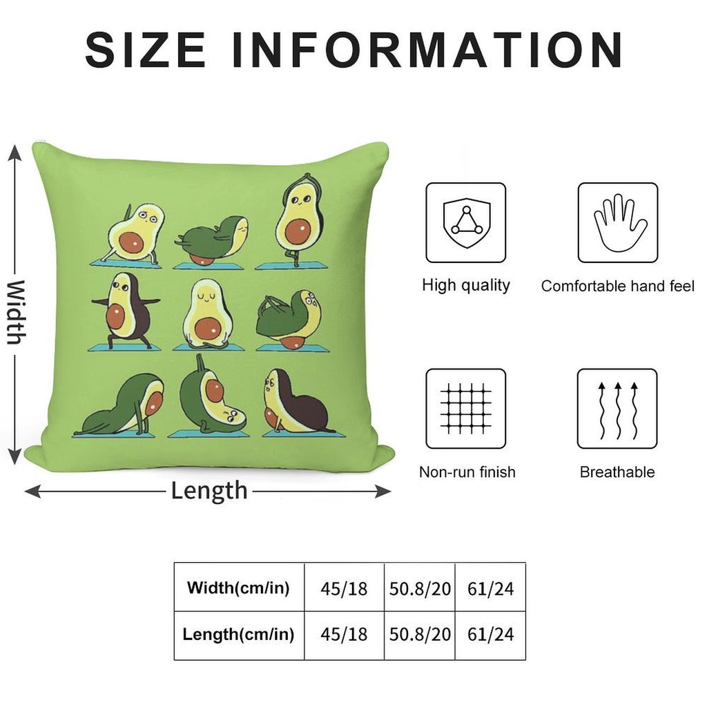 Avocado Yoga Soft Bedroom Essential Throw Pillow