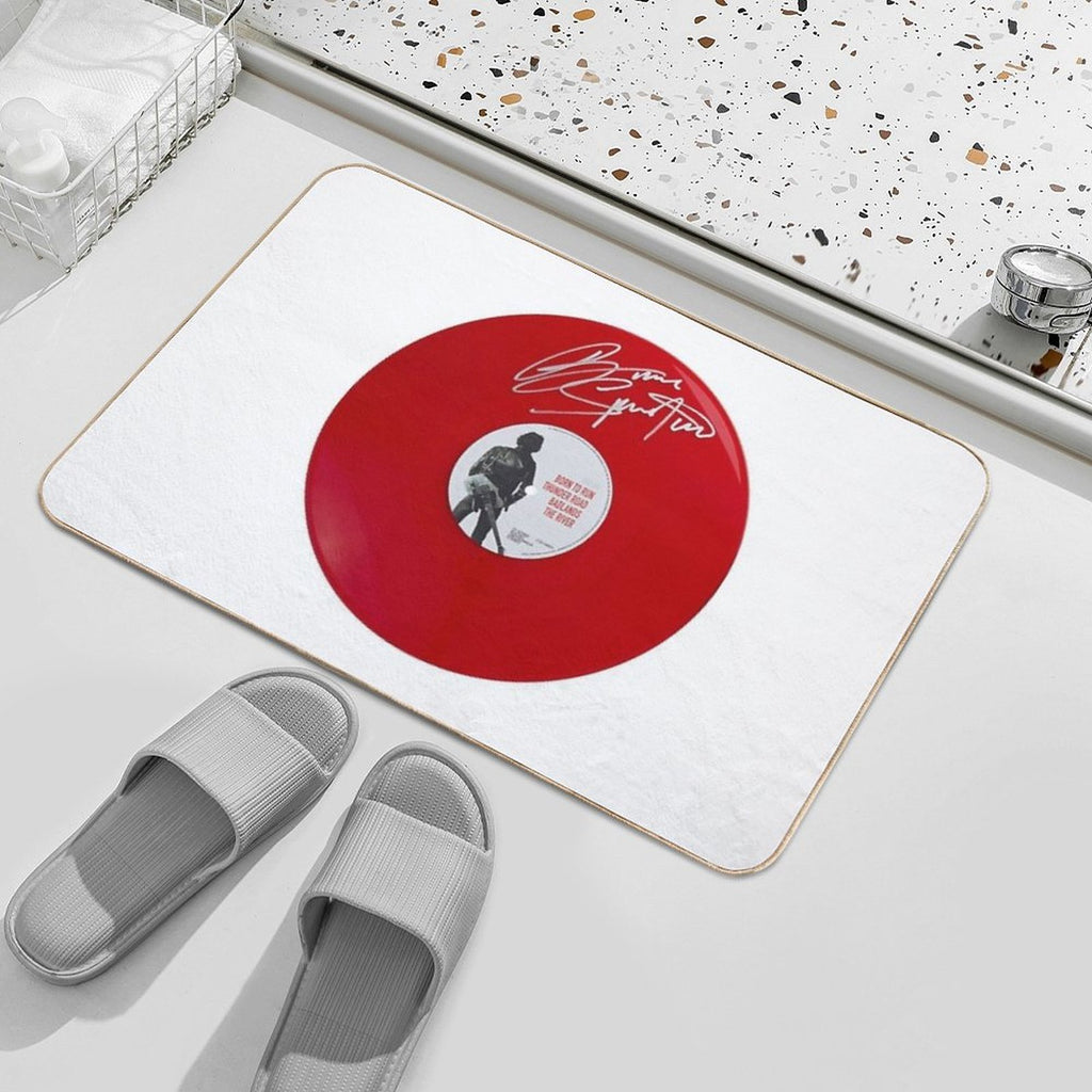 Bruce Springsteen Born To Run Red Autographed Vinyl Record Artwork  High-Traffic Bath Mat