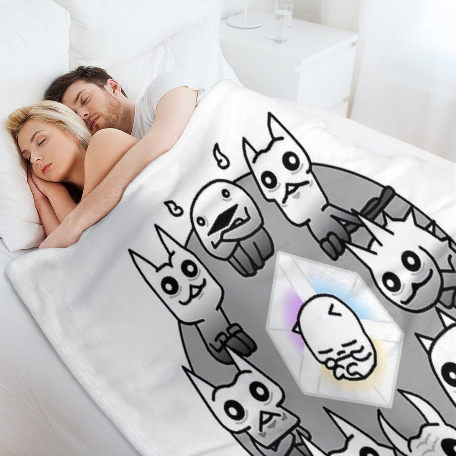 Battle Cats Nekoluga Mural Comfort Throw Blanket